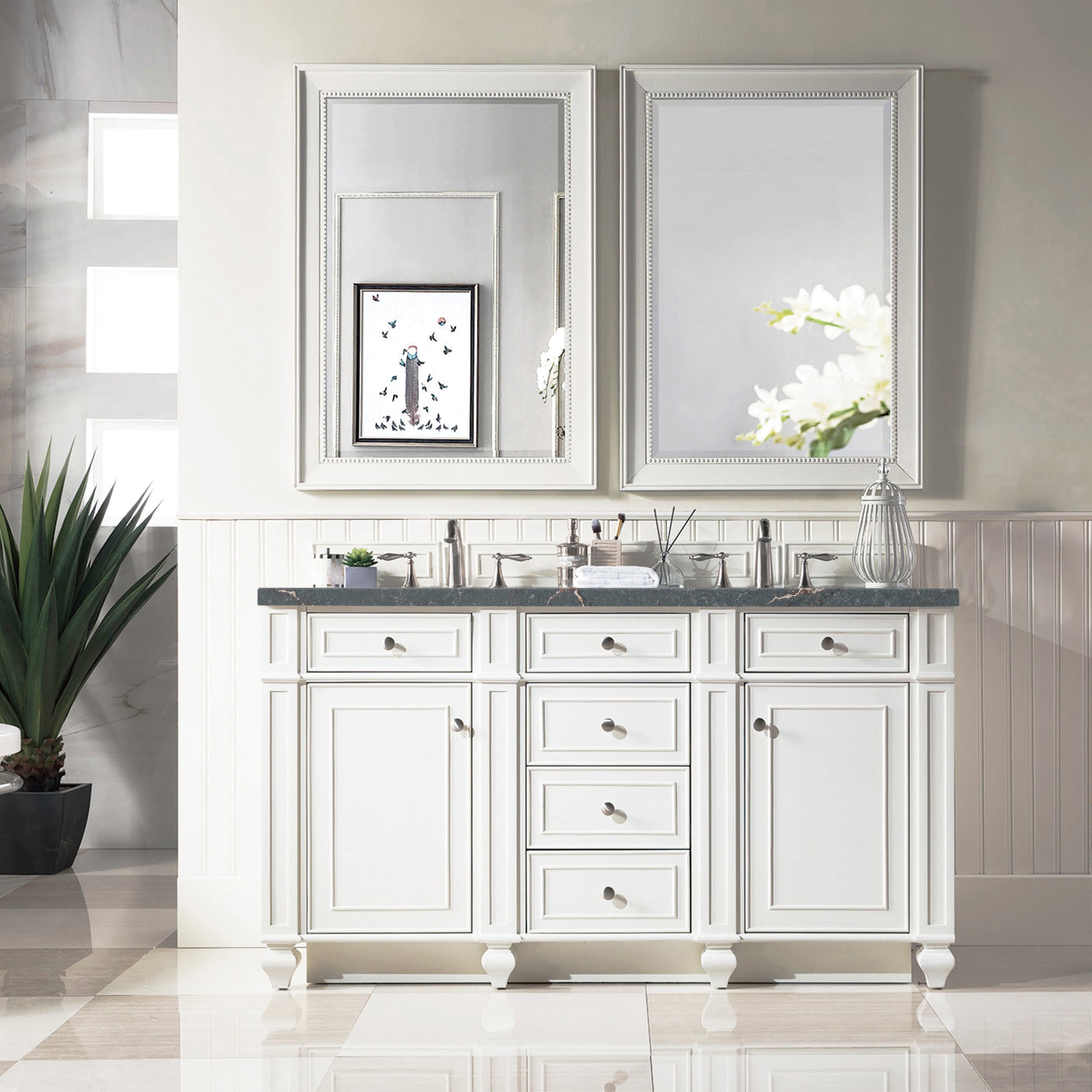 Bright White / Parisien Bleu - 3 Faucet Holes