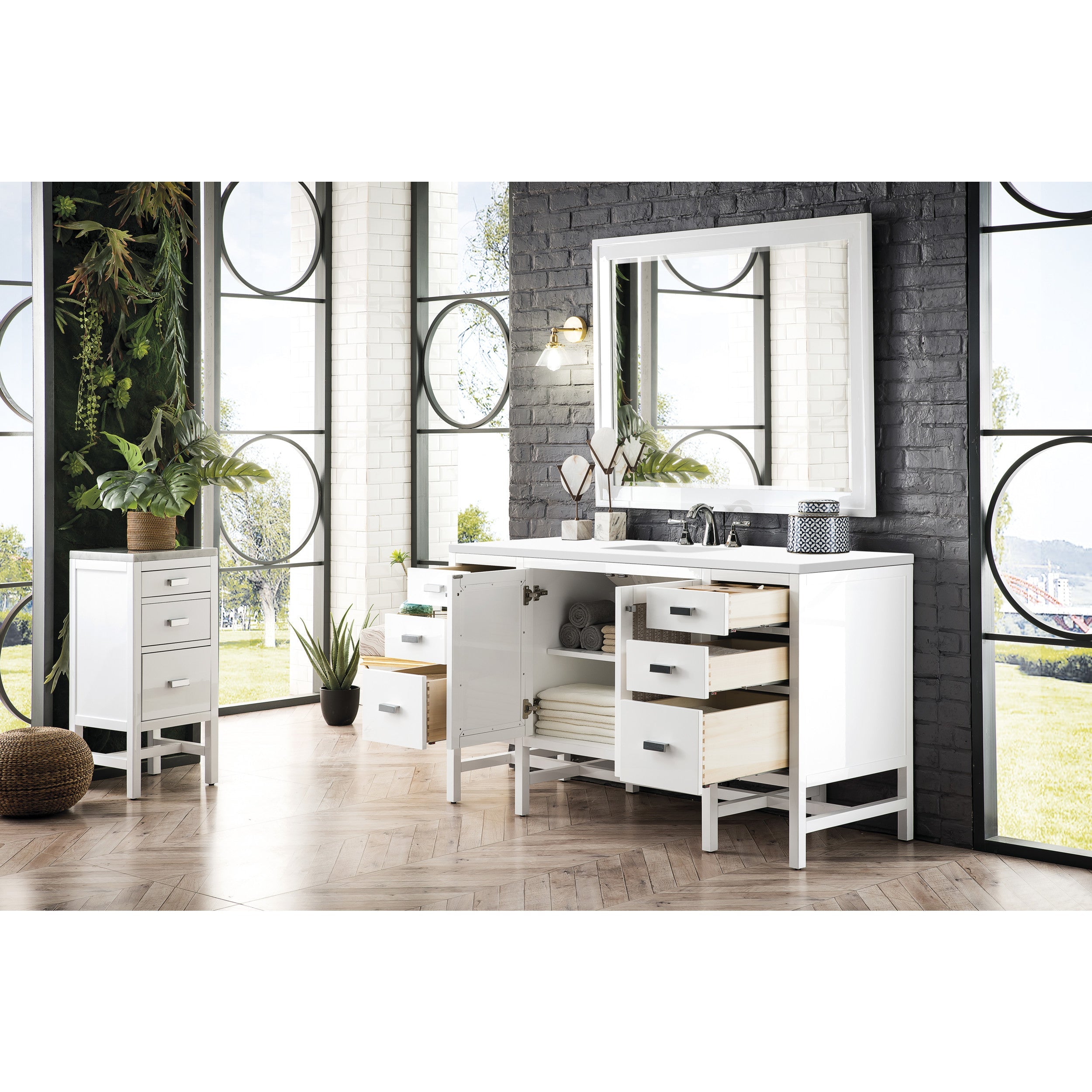 Glossy White / White Zeus - 3 Faucet Holes