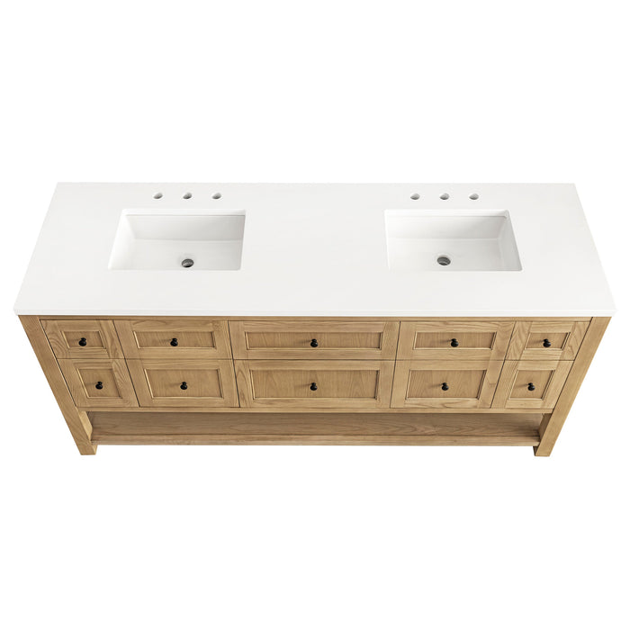 Light Natural Oak / White Zeus - 3 Faucet Holes