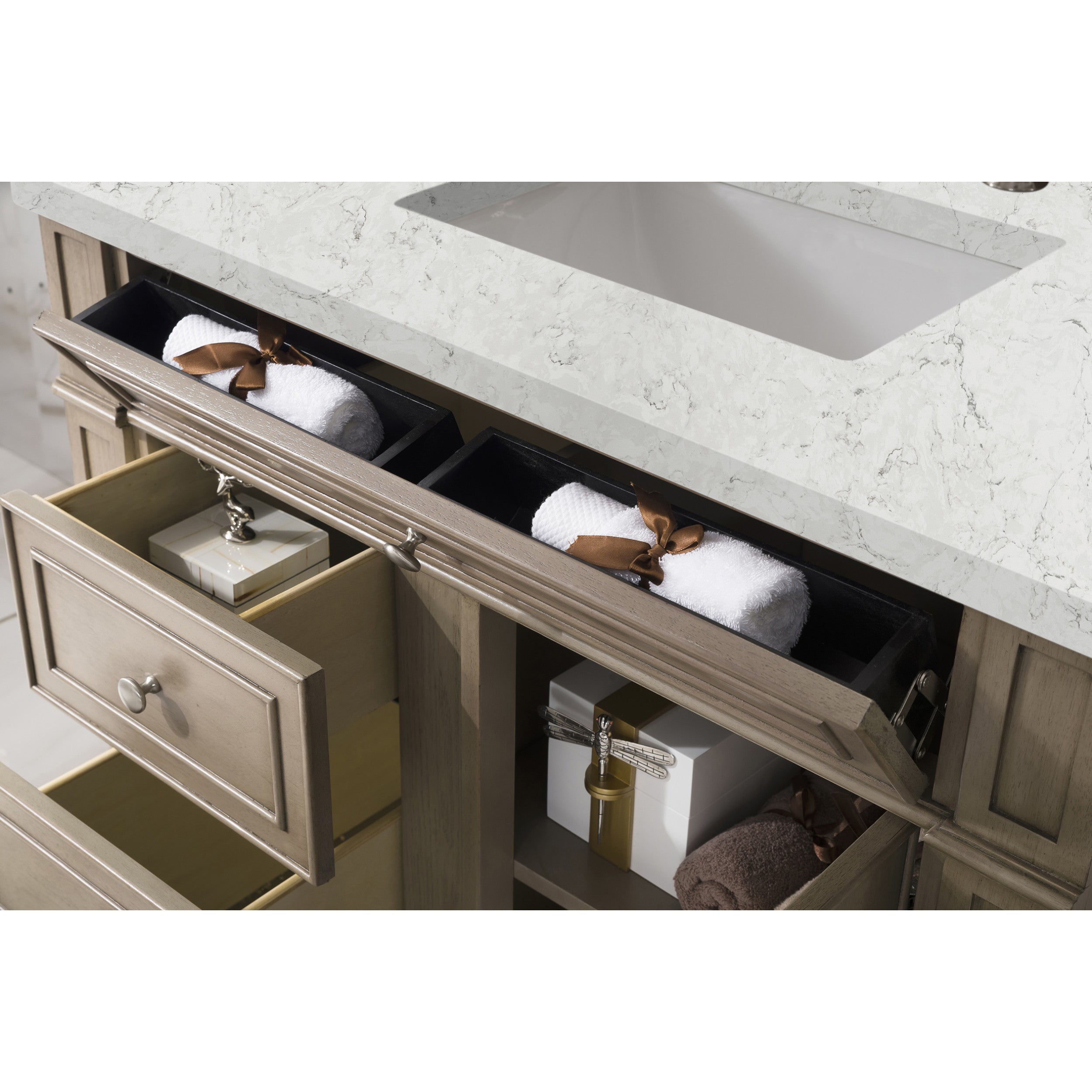 Whitewashed Walnut / Eternal Jasmine Pearl - 3 Faucet Holes