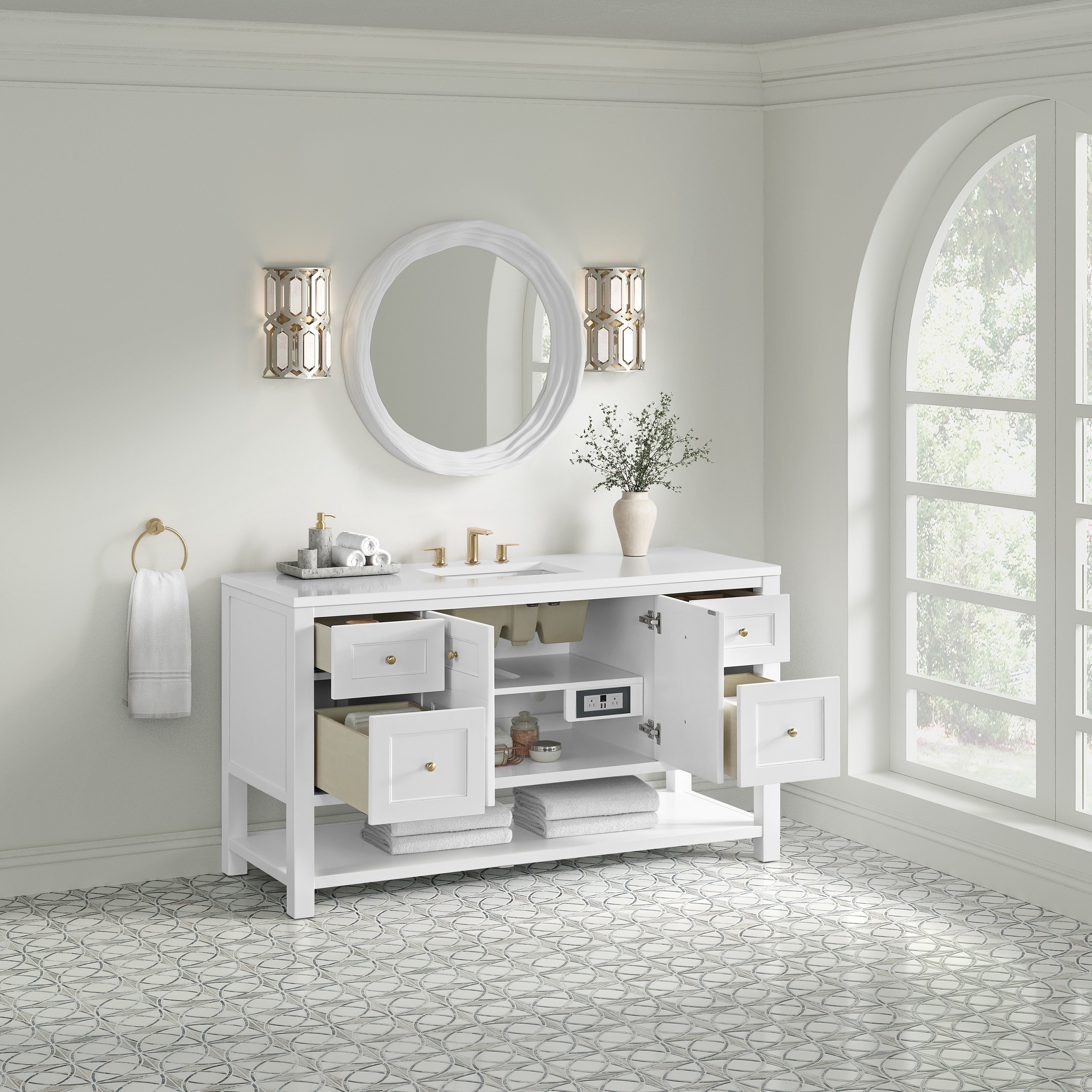 Bright White / White Zeus - 3 Faucet Holes