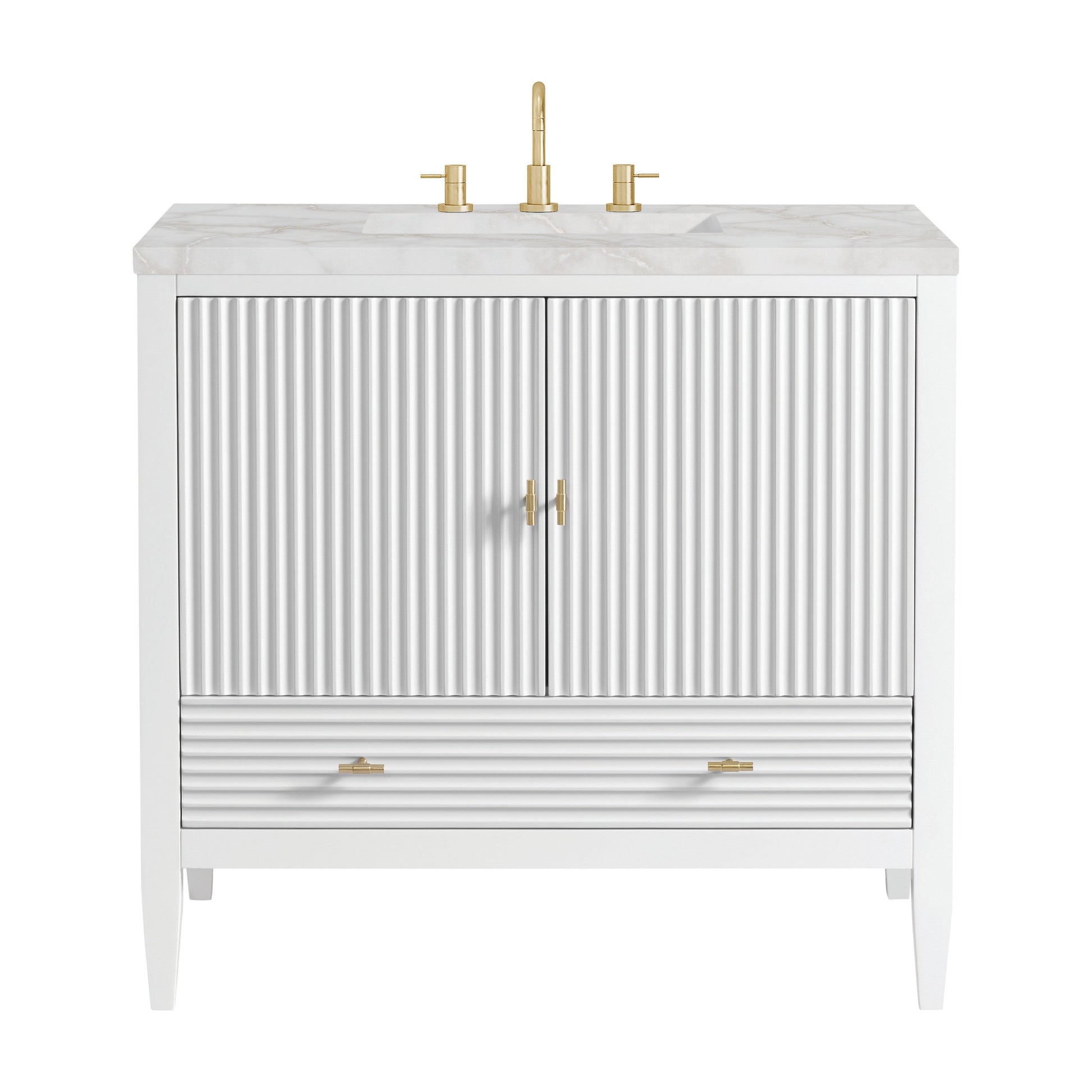 Bright White / Victorian Silver - 3 Faucet Holes