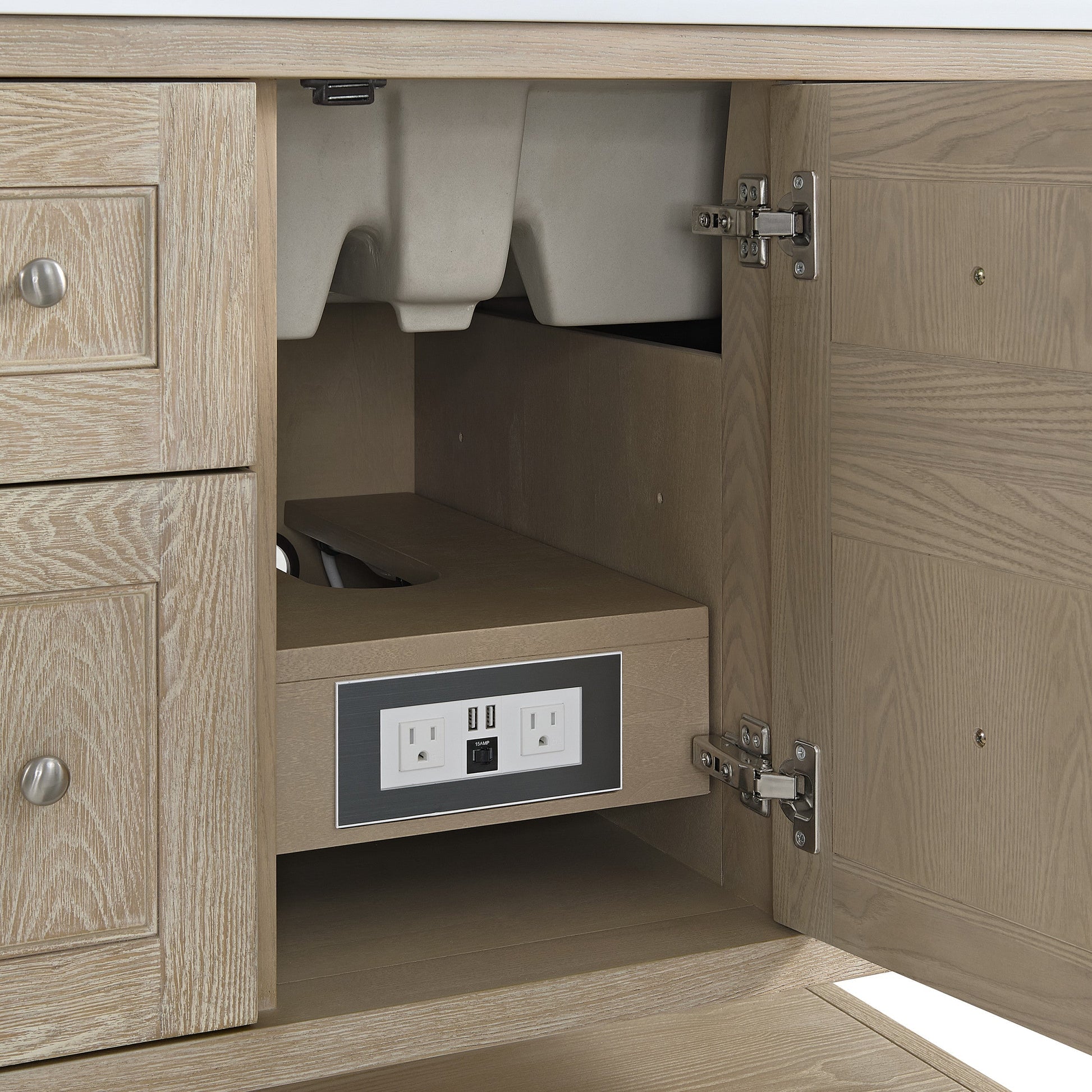 Whitewashed Oak / No Countertop