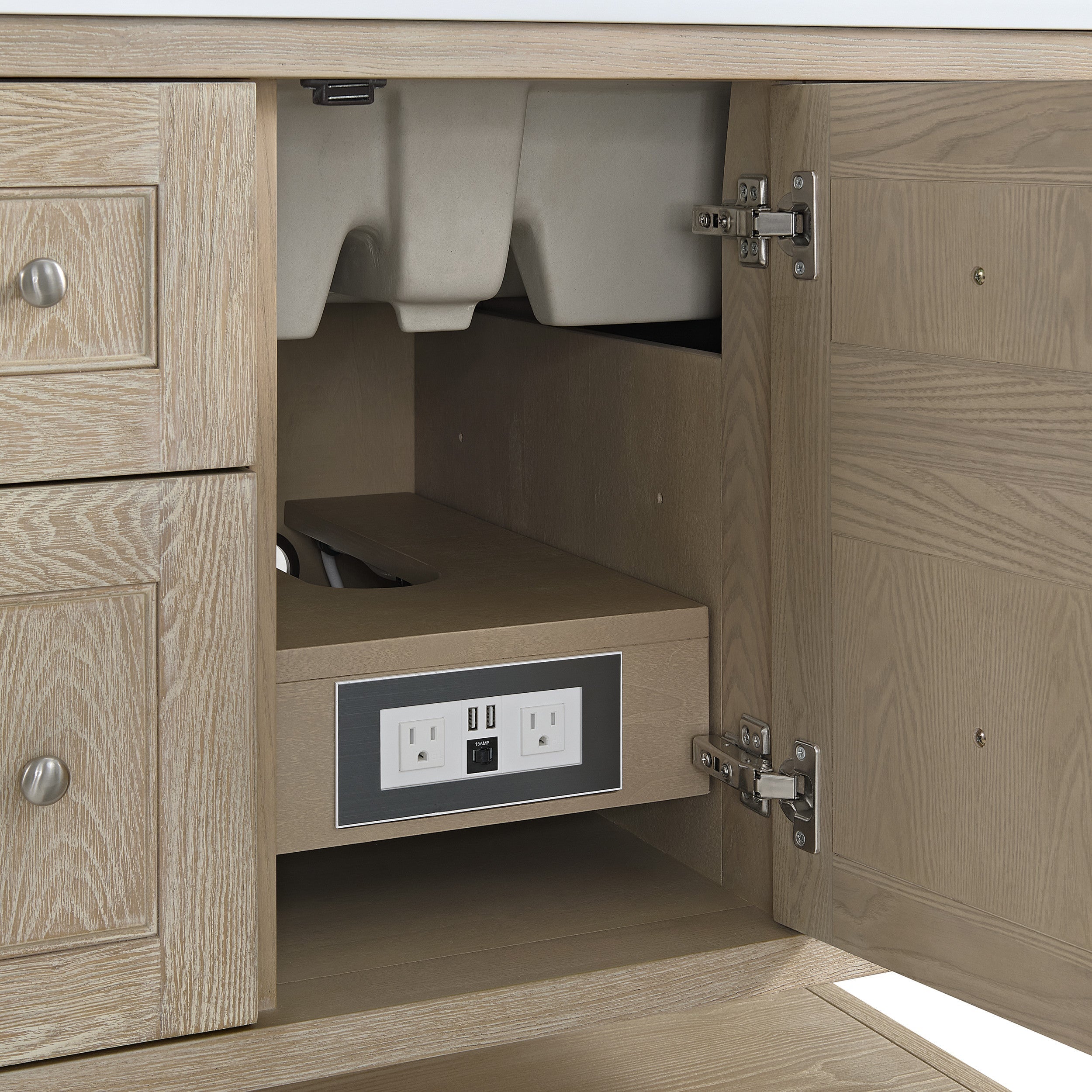 Whitewashed Oak / No Countertop
