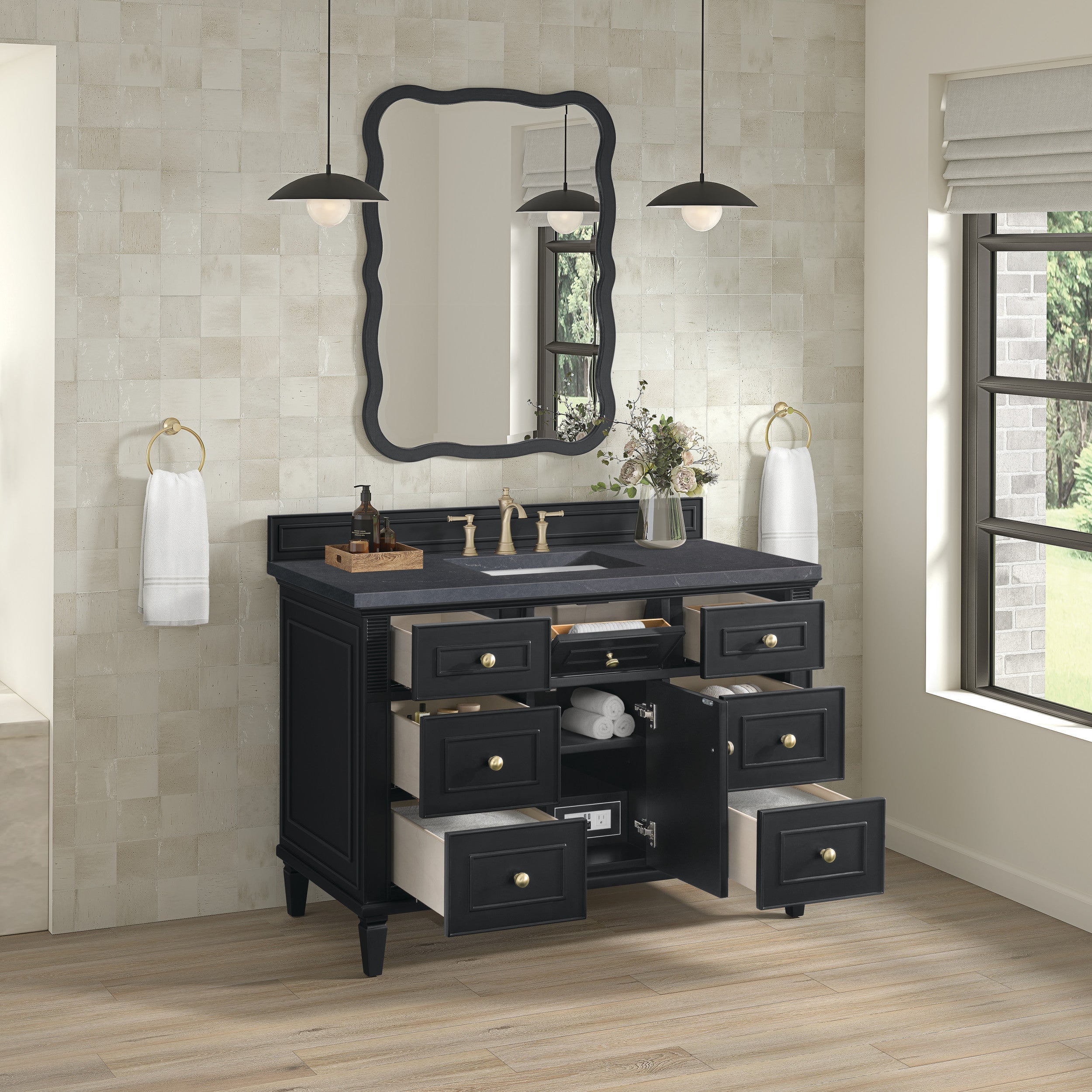 Black Onyx / Charcoal Soapstone - 3 Faucet Holes