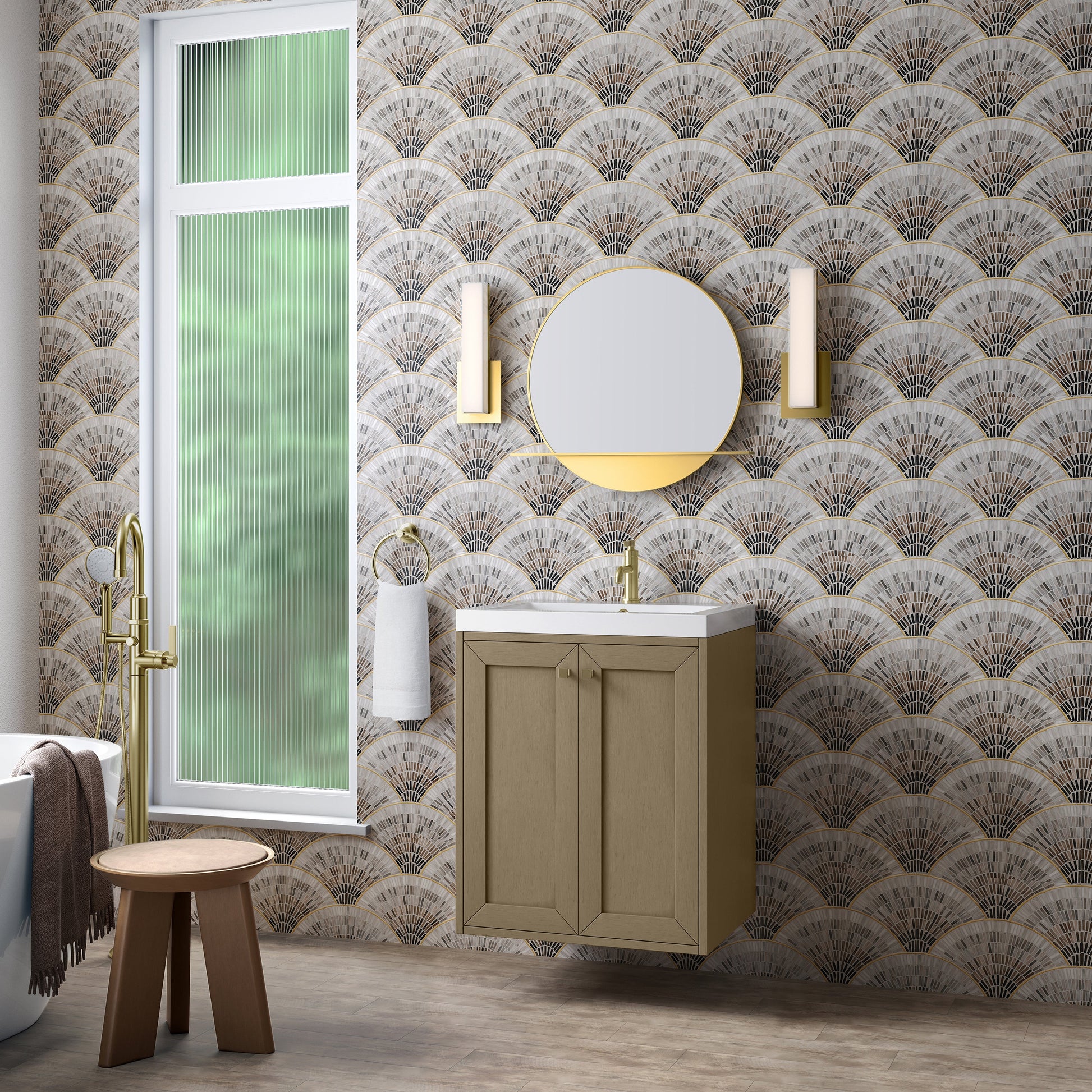 Walnut Whisper / Champagne Brass