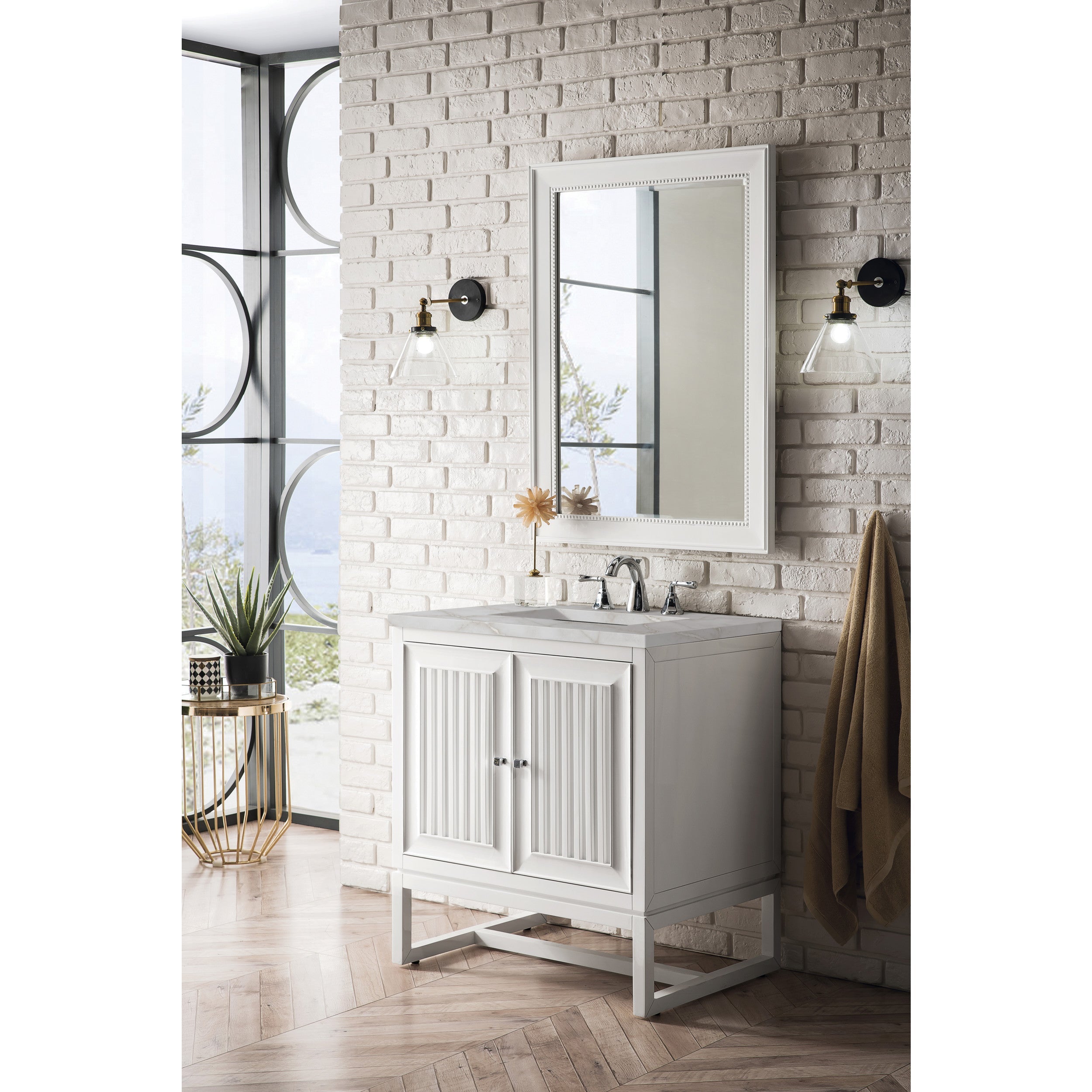 Glossy White / Victorian Silver - 3 Faucet Holes