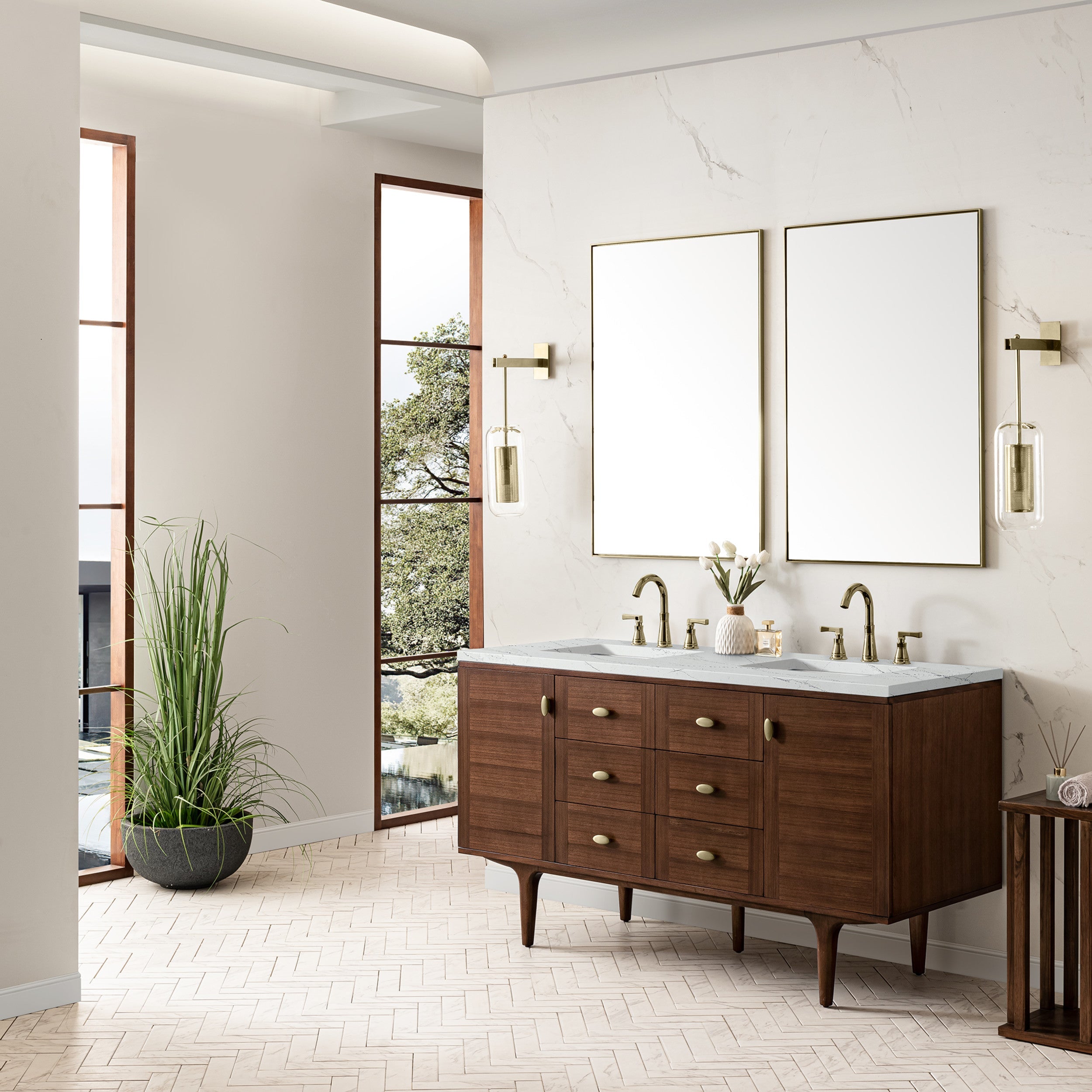Mid-Century Walnut / Ethereal Noctis - 3 Faucet Holes