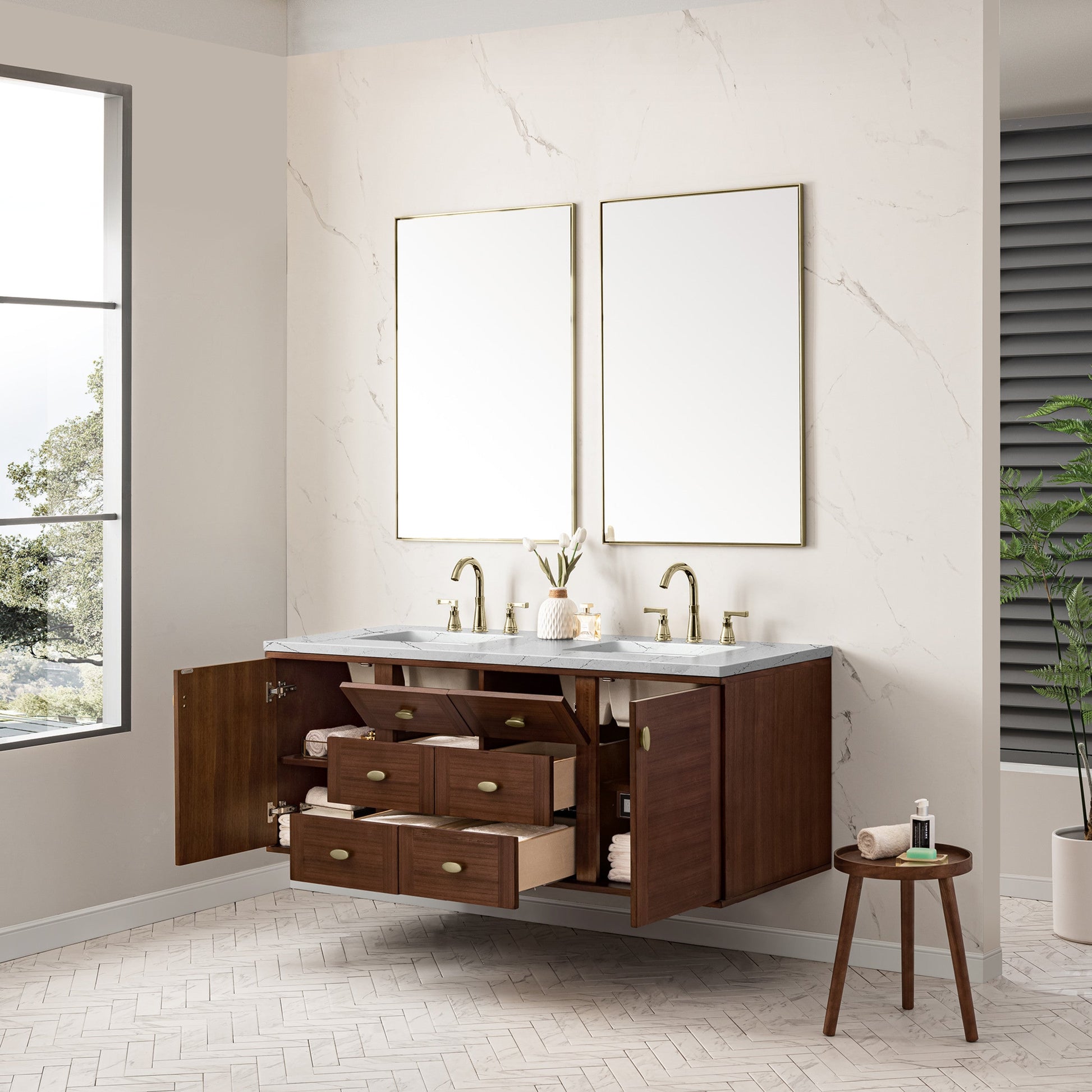 Mid-Century Walnut / Ethereal Noctis - 3 Faucet Holes