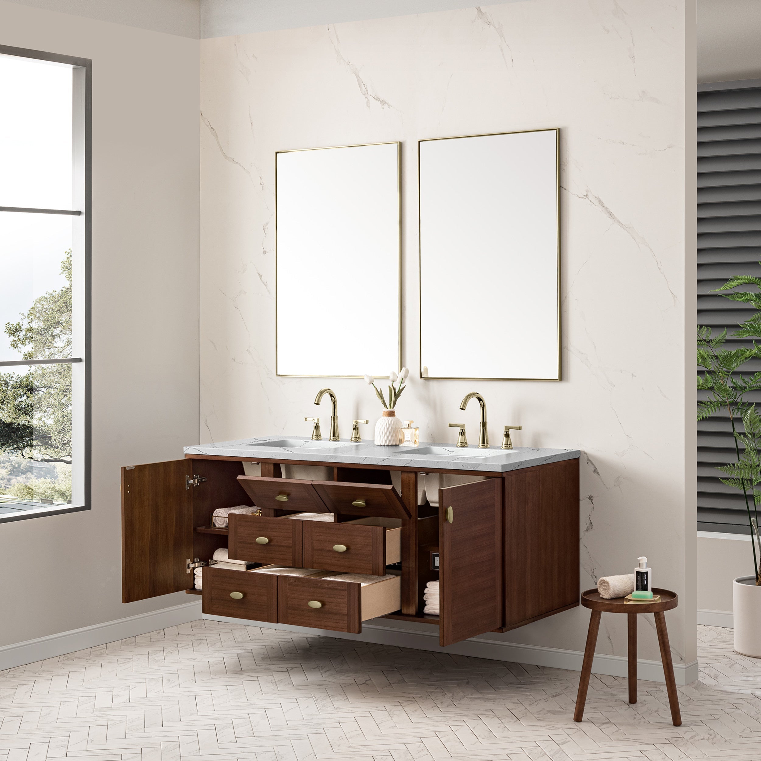 Mid-Century Walnut / Ethereal Noctis - 3 Faucet Holes