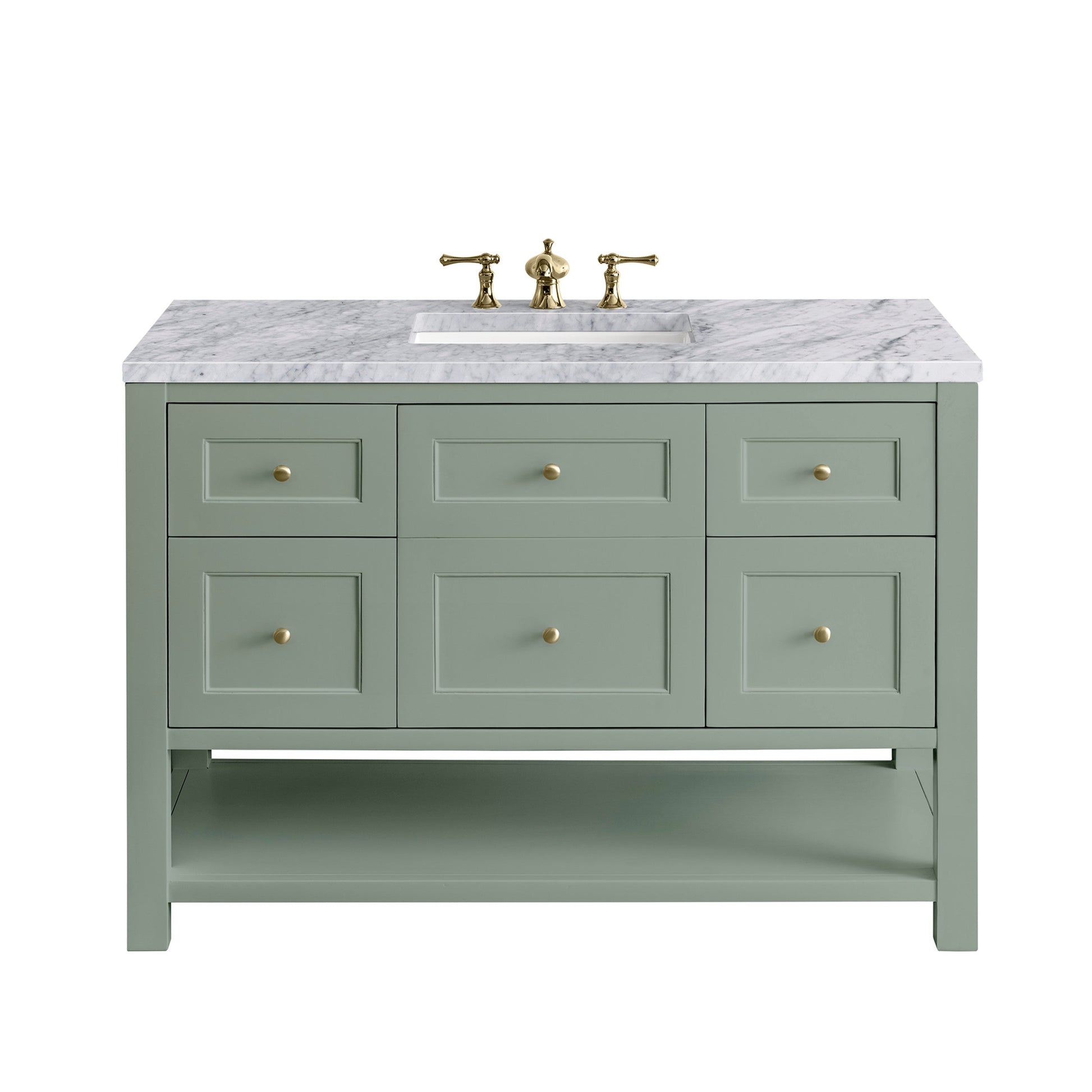 Smokey Celadon / Carrara White - 3 Faucet Holes