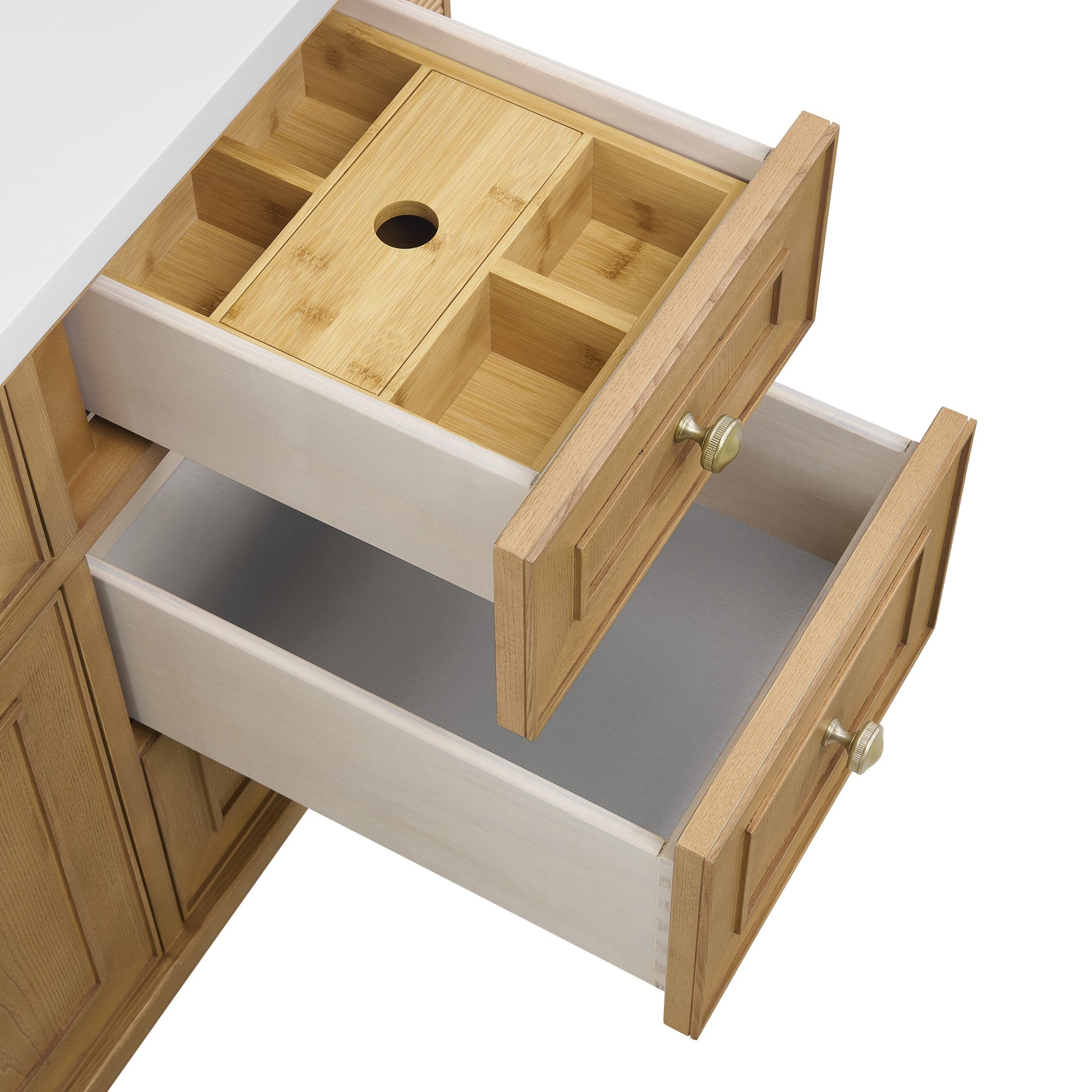 Light Natural Oak / White Zeus - 3 Faucet Holes