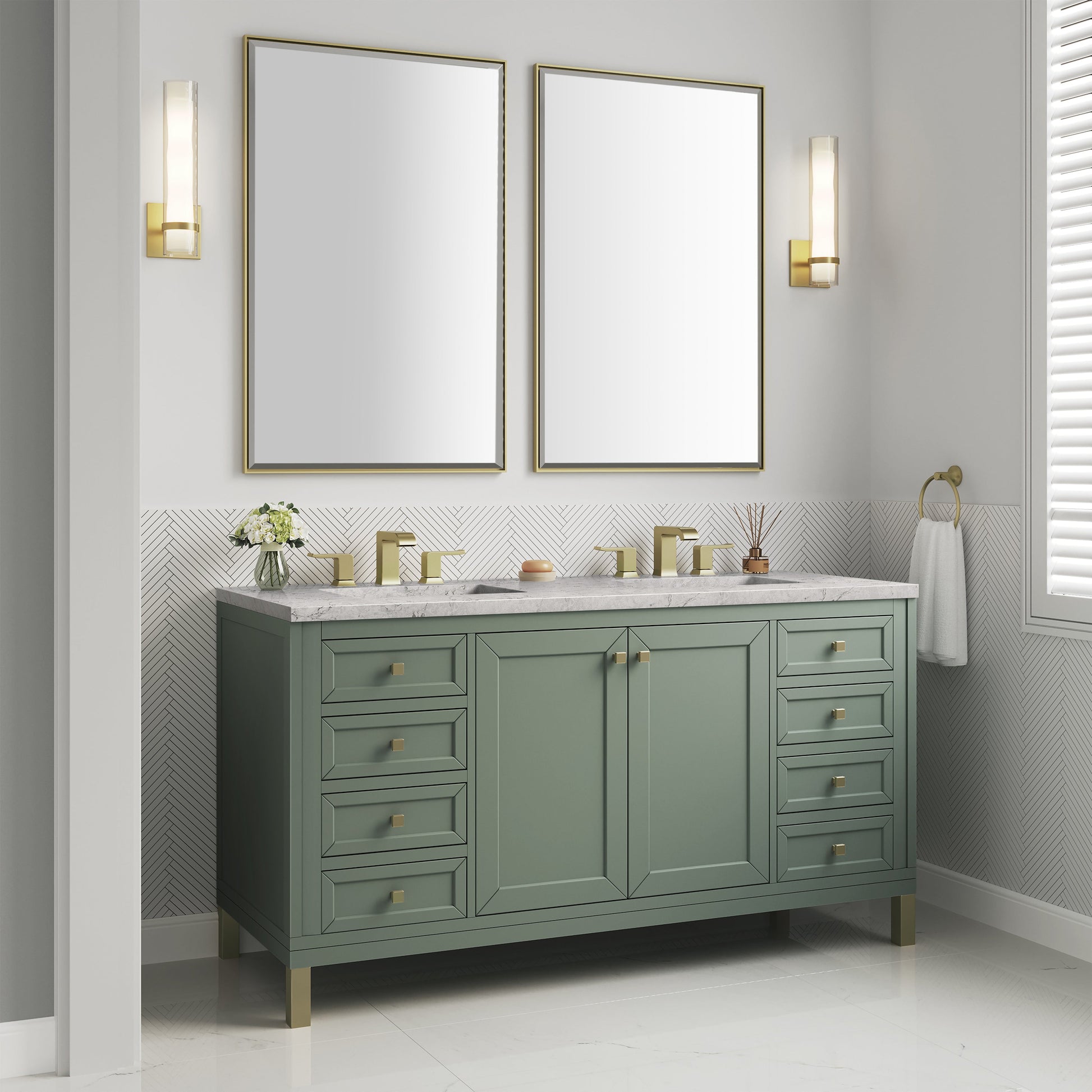 Smokey Celadon / Eternal Jasmine Pearl - 3 Faucet Holes