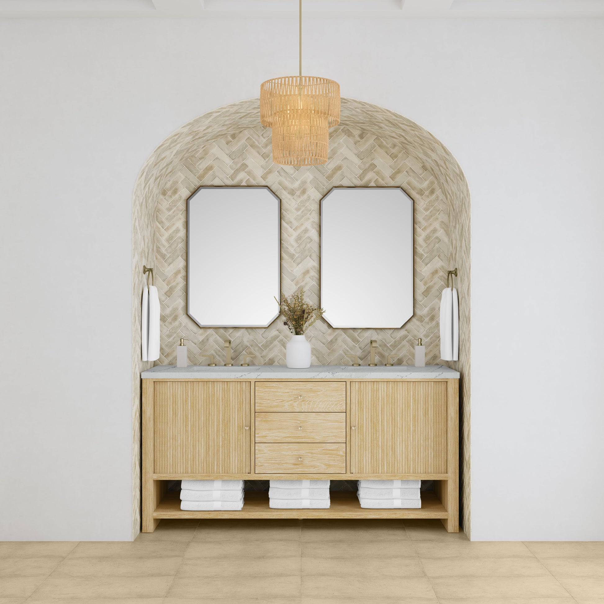 Sunwashed Oak / Ethereal Noctis - 3 Faucet Holes