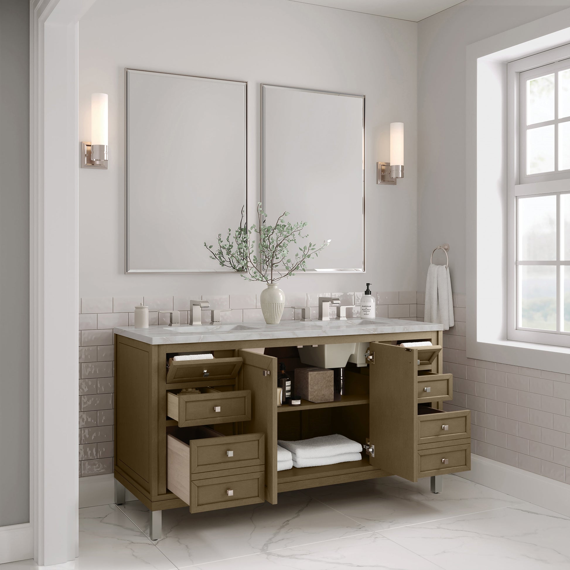 Walnut Whisper / Victorian Silver - 3 Faucet Holes