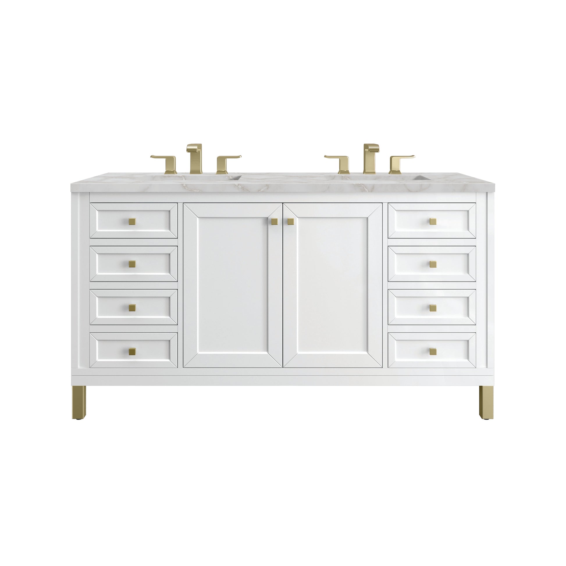 Glossy White / Victorian Silver - 3 Faucet Holes