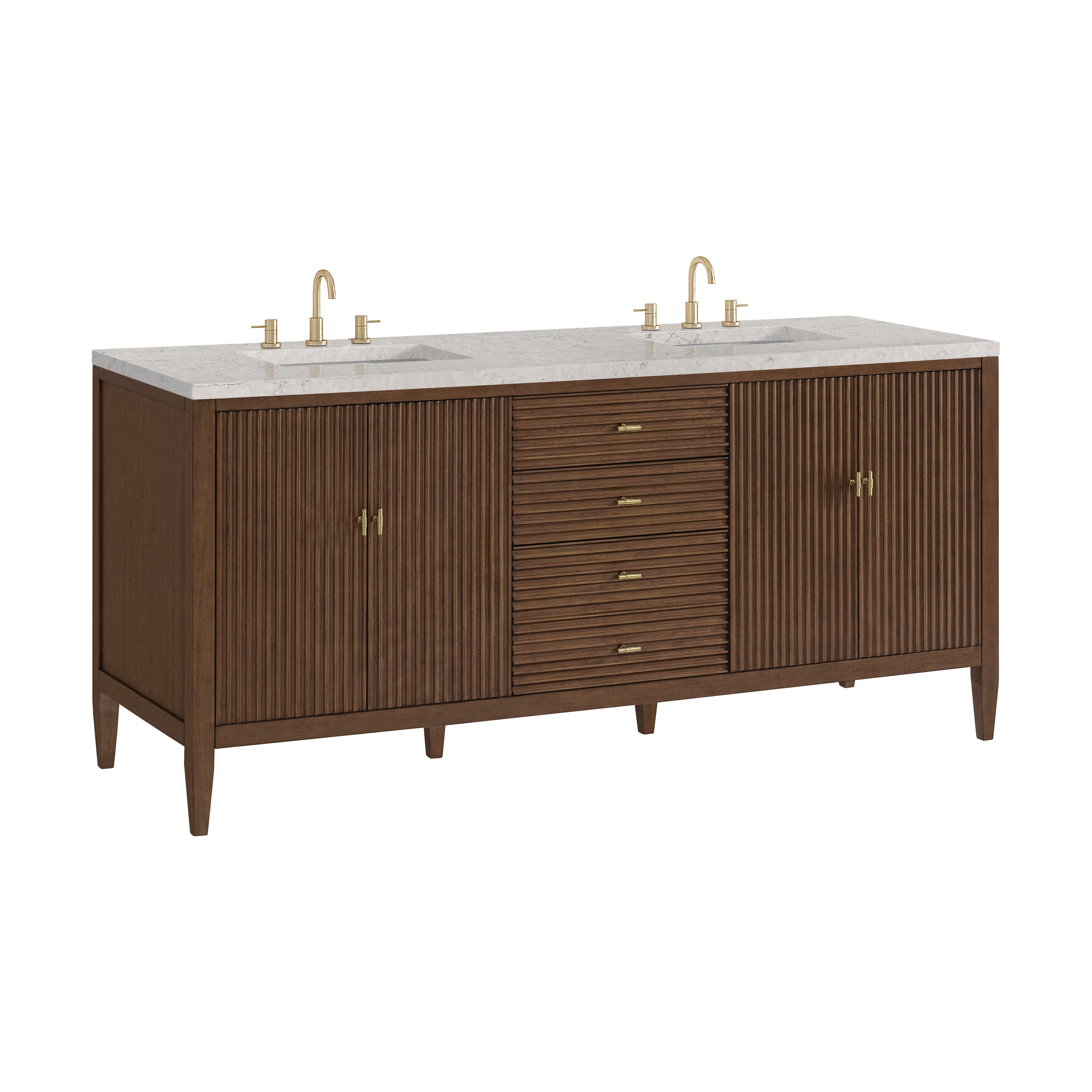 Mid-Century Walnut / Eternal Jasmine Pearl - 3 Faucet Holes