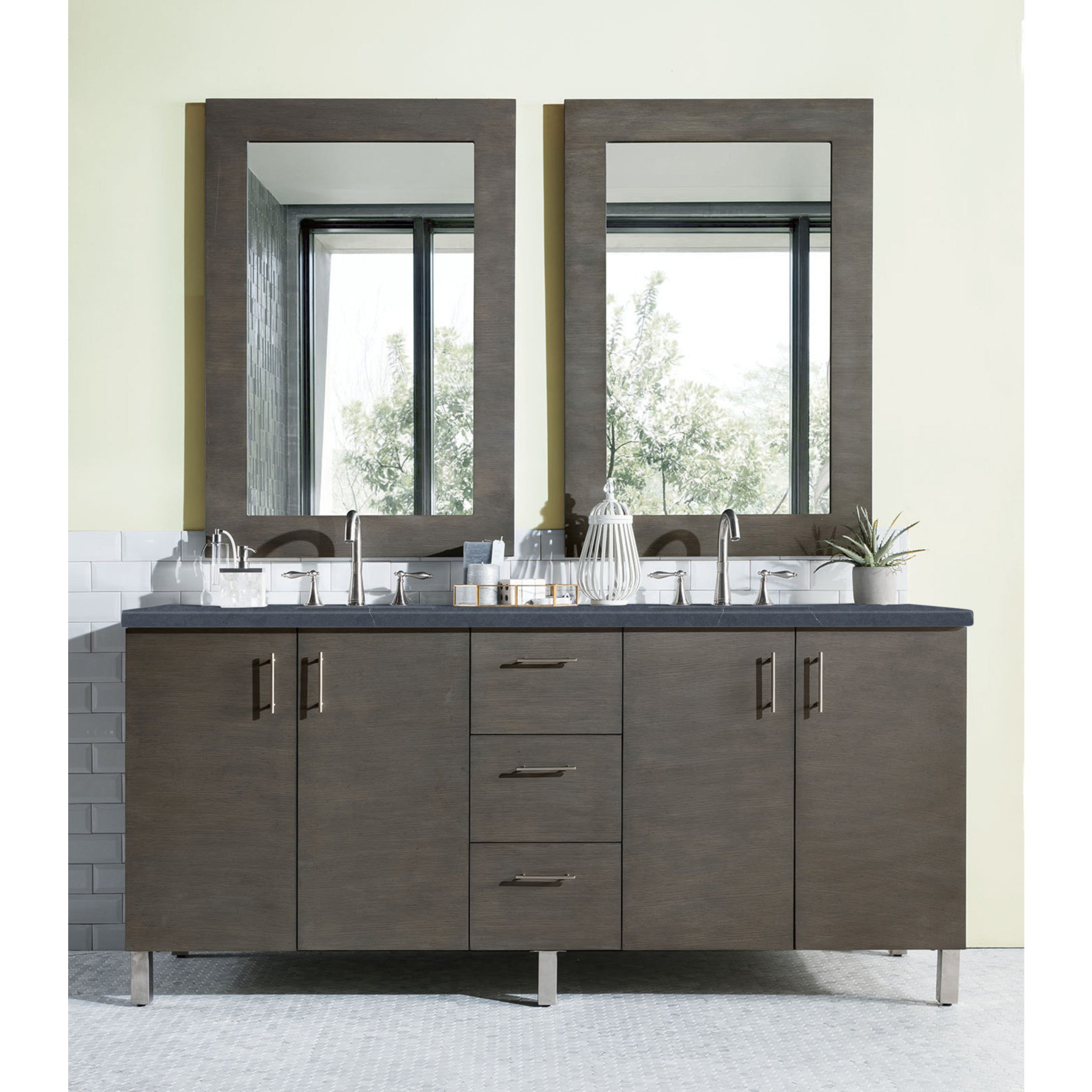 Silver Oak / Charcoal Soapstone - 3 Faucet Holes