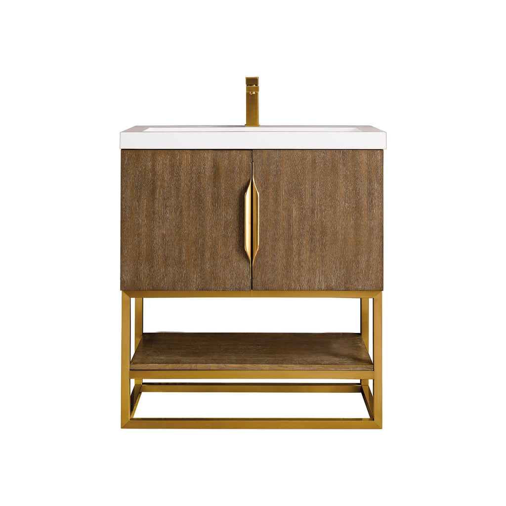 Latte Oak / Radiant Gold / Glossy White - 1 Faucet Hole