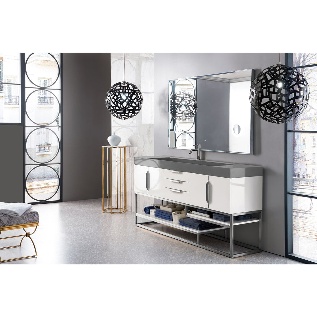 Glossy White / Dusk Grey Glossy - 1 Faucet Hole