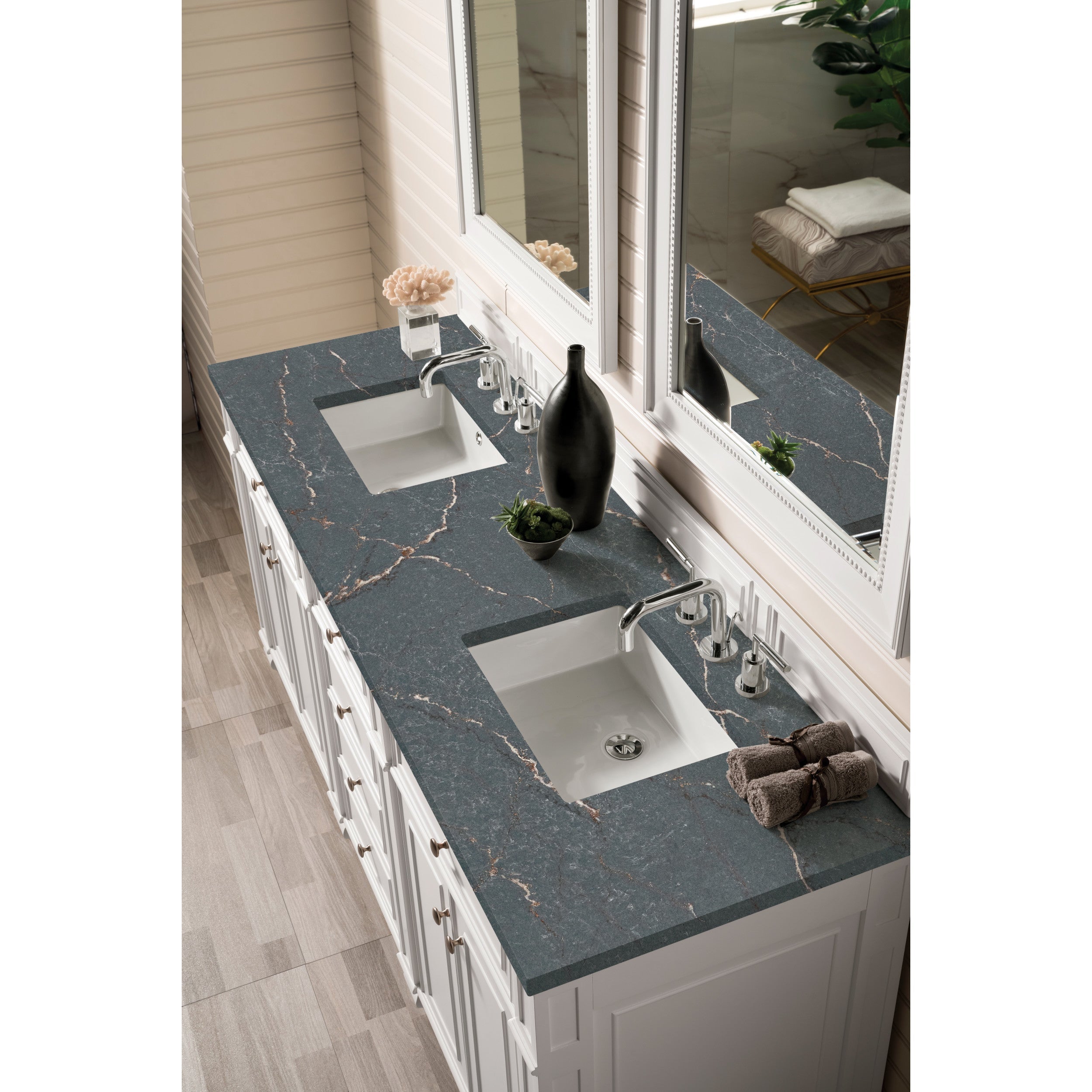 Bright White / Parisien Bleu - 3 Faucet Holes