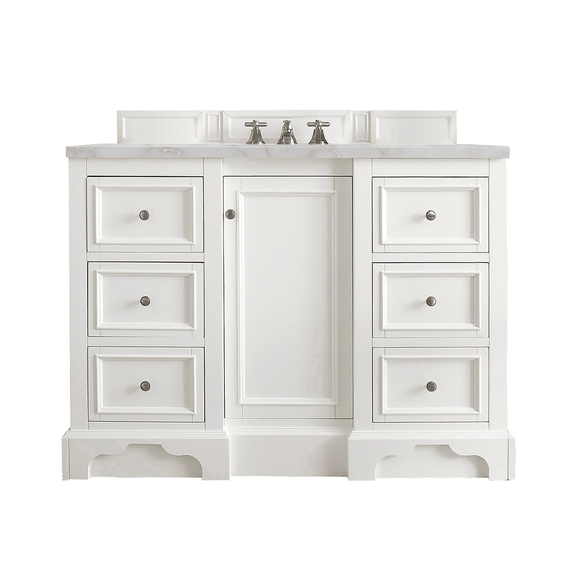 Bright White / Victorian Silver - 3 Faucet Holes