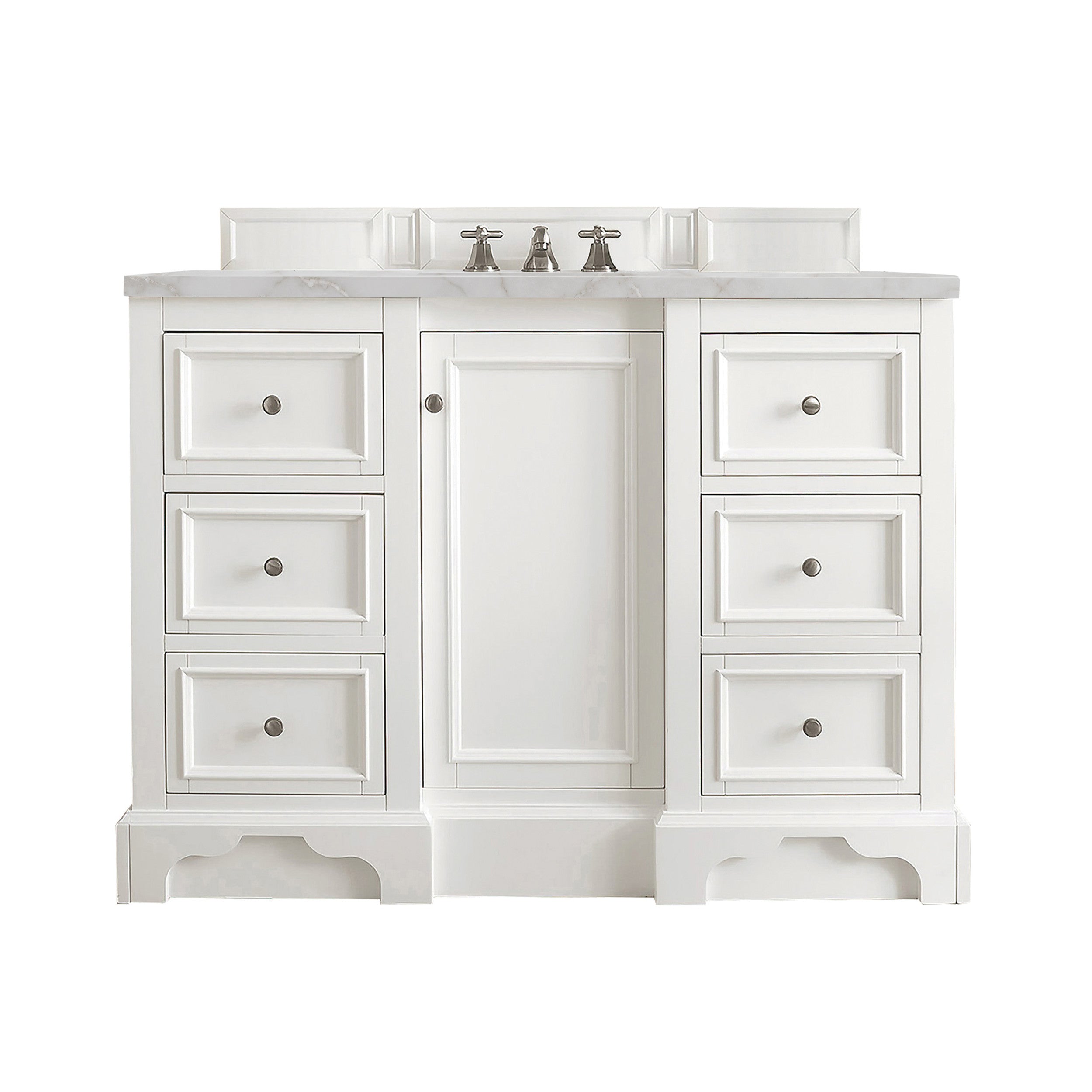Bright White / Victorian Silver - 3 Faucet Holes