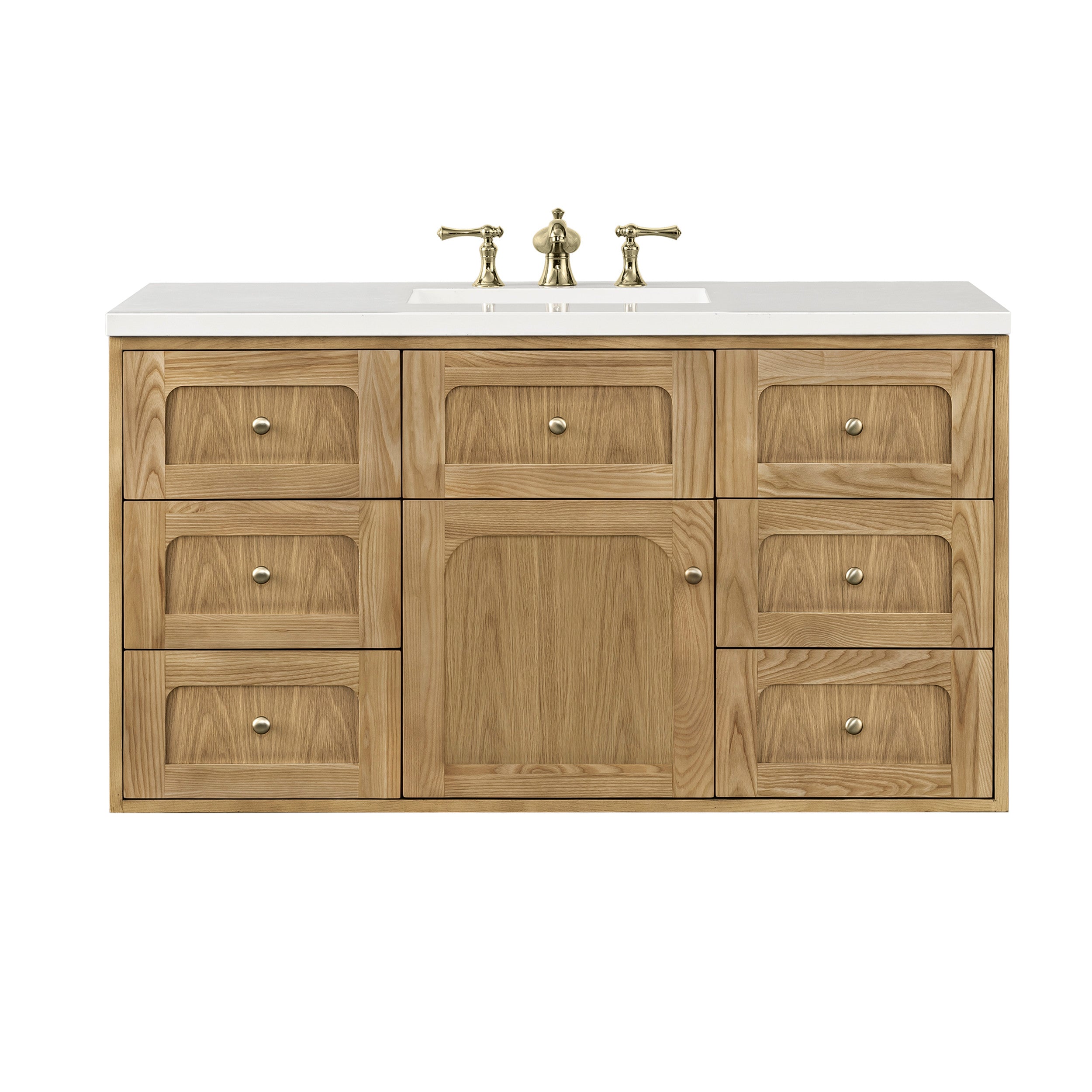Light Natural Oak / White Zeus - 3 Faucet Holes