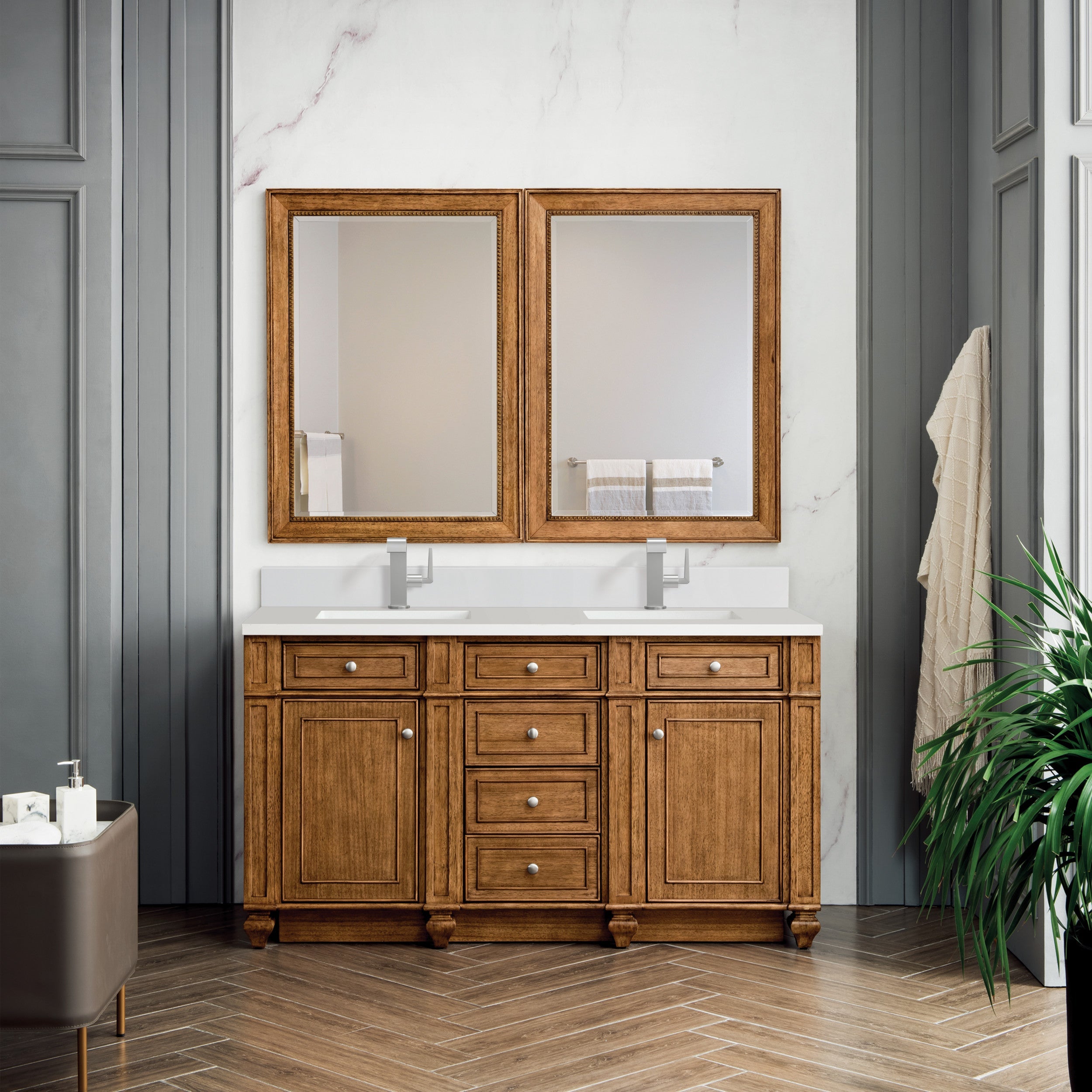 Saddle Brown / White Zeus - 1 Faucet Hole
