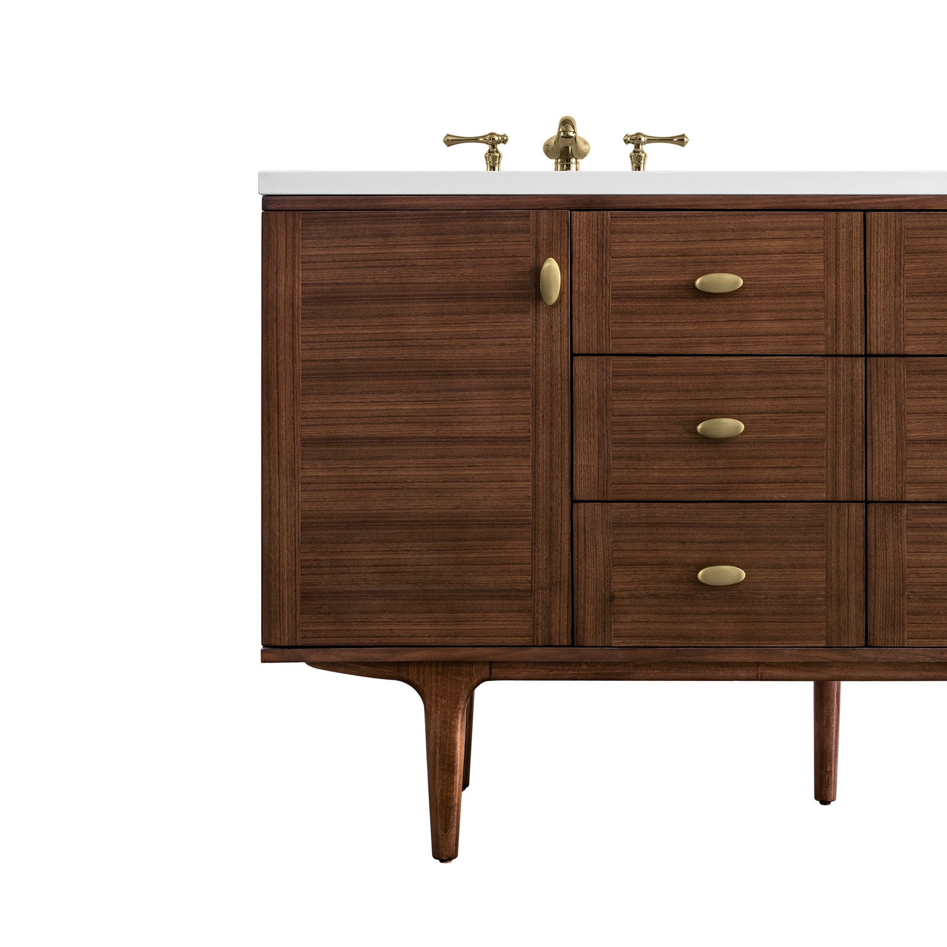 Mid-Century Walnut / White Zeus - 3 Faucet Holes