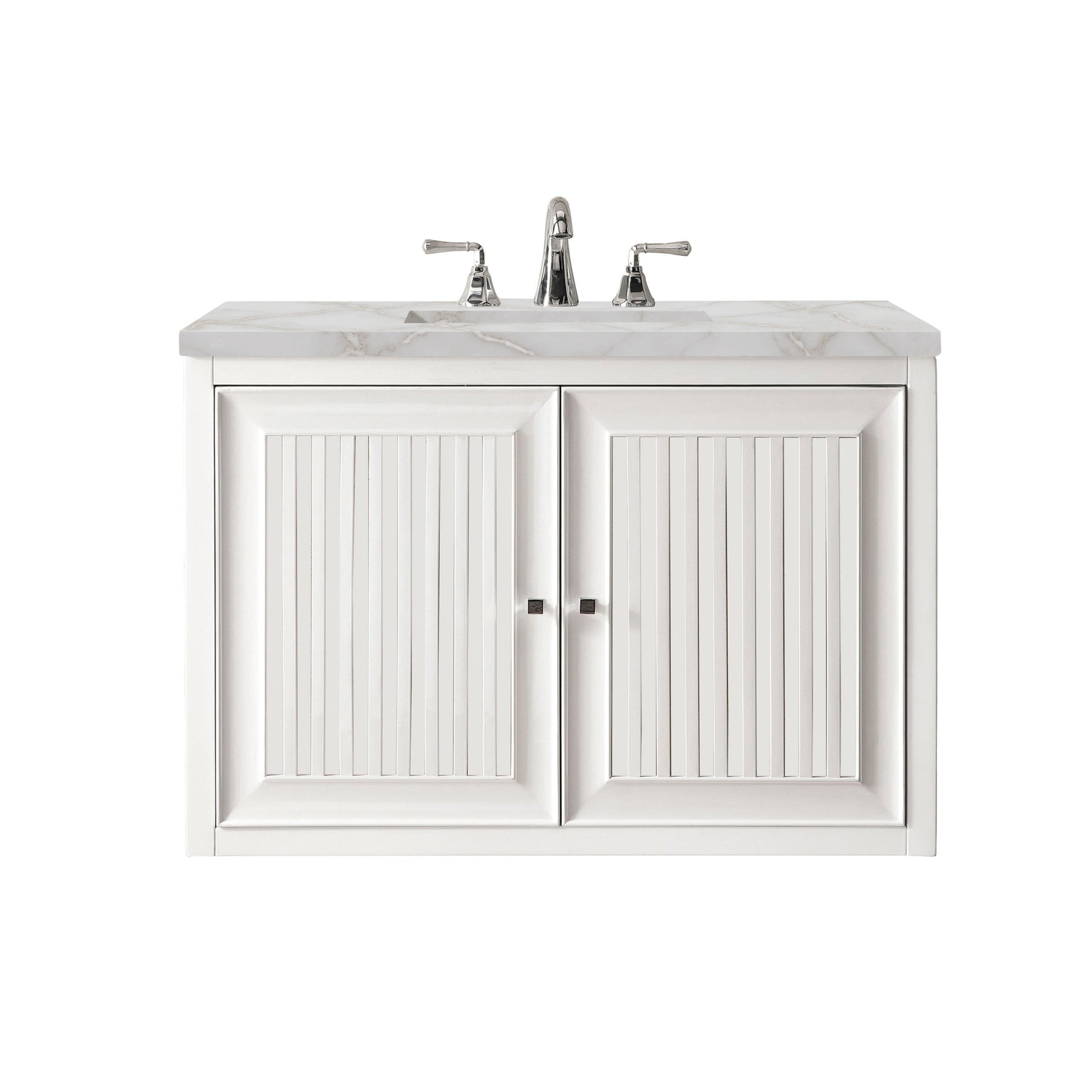 Glossy White / Victorian Silver - 3 Faucet Holes