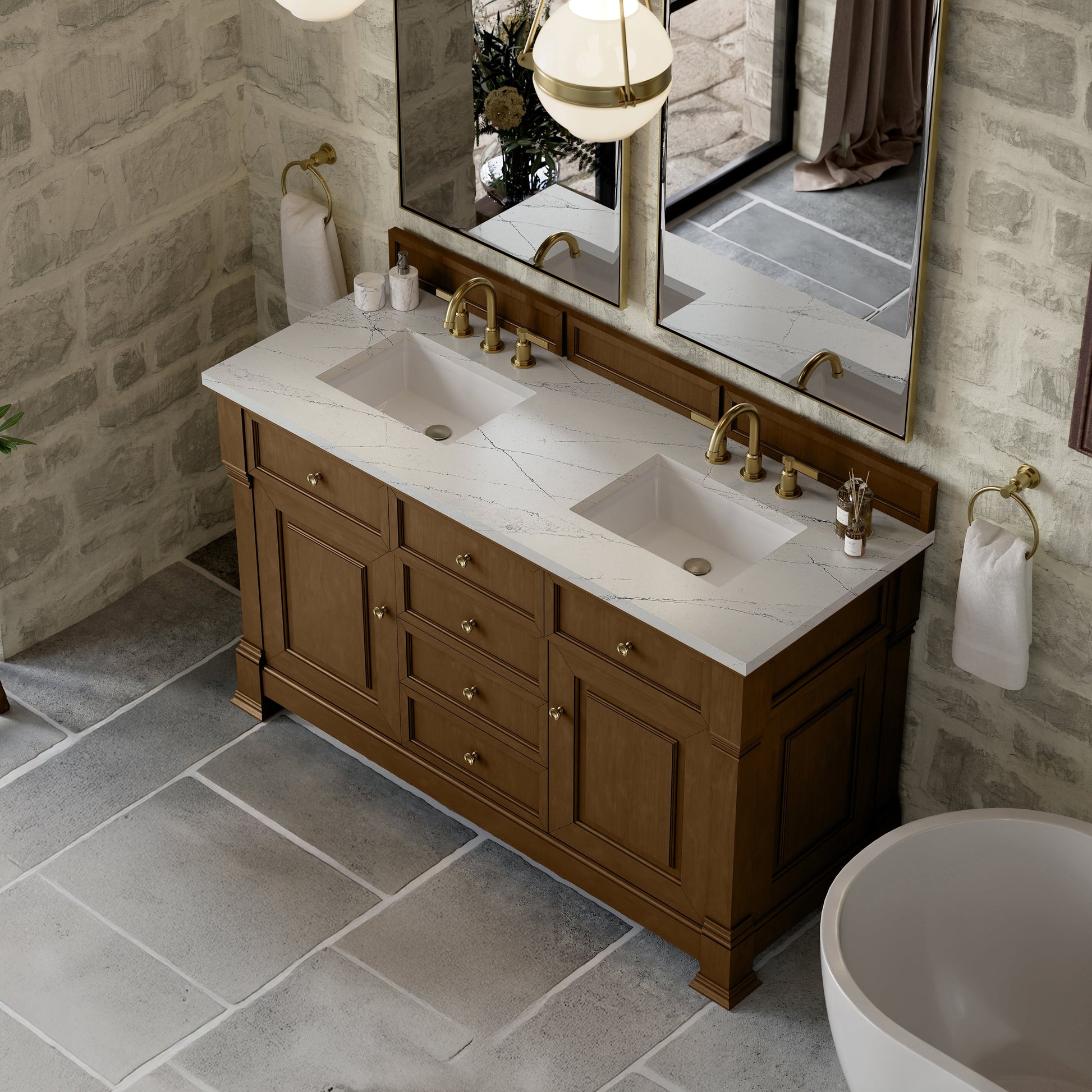 Honey Oak / Ethereal Noctis - 3 Faucet Holes