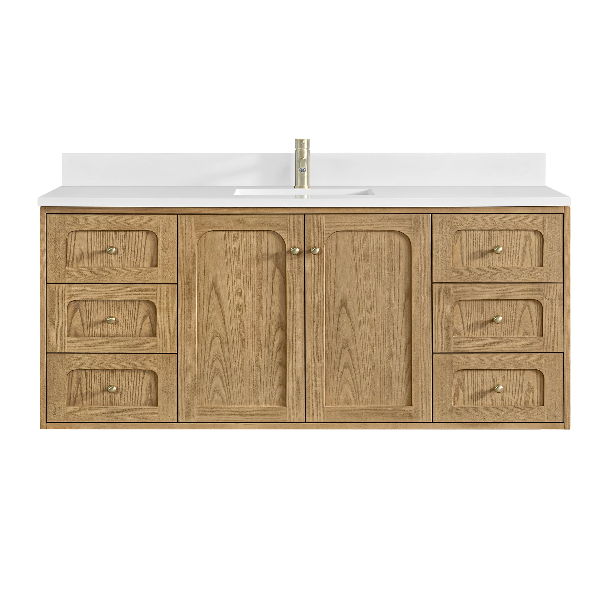 Light Natural Oak / White Zeus - 1 Faucet Hole