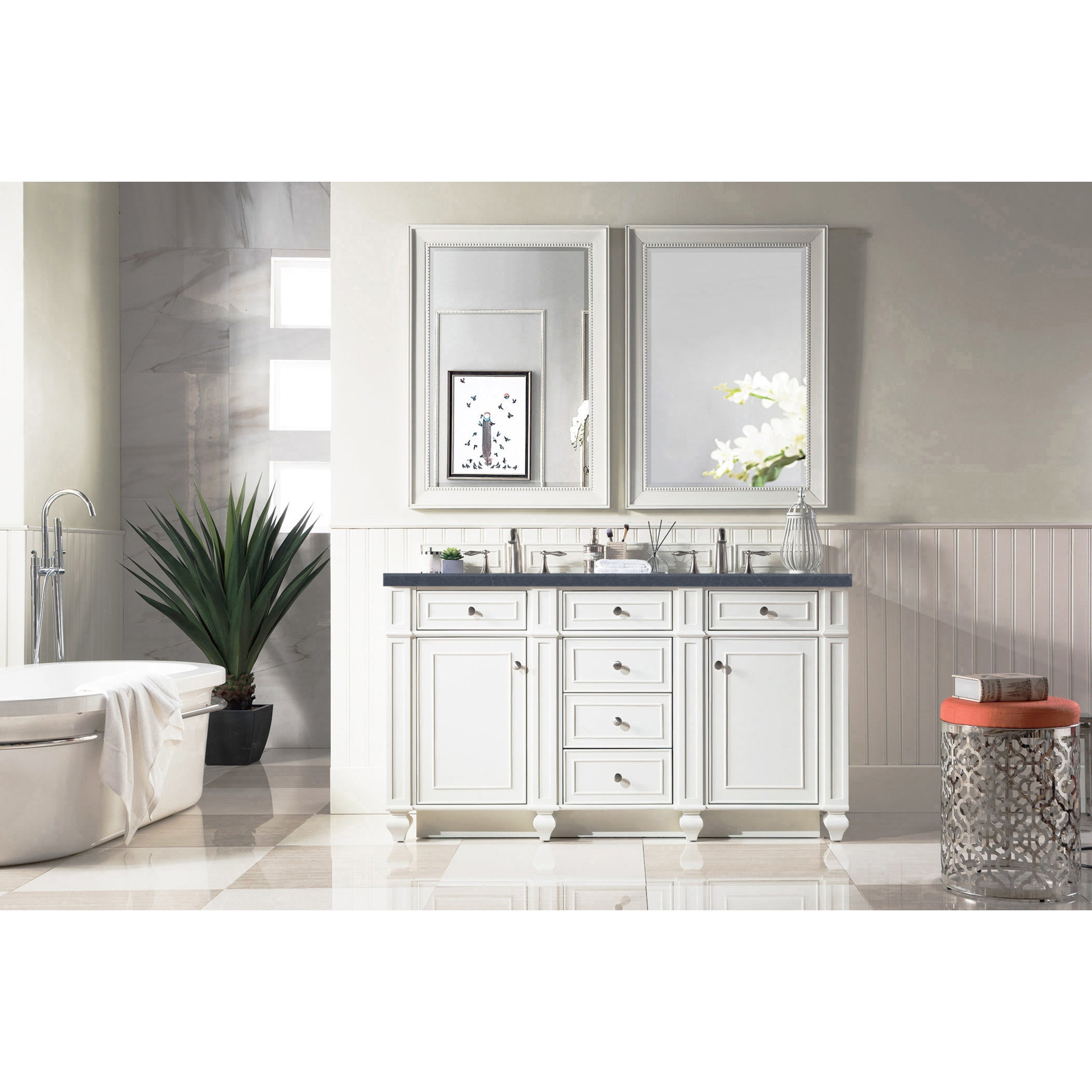 Bright White / Charcoal Soapstone - 3 Faucet Holes