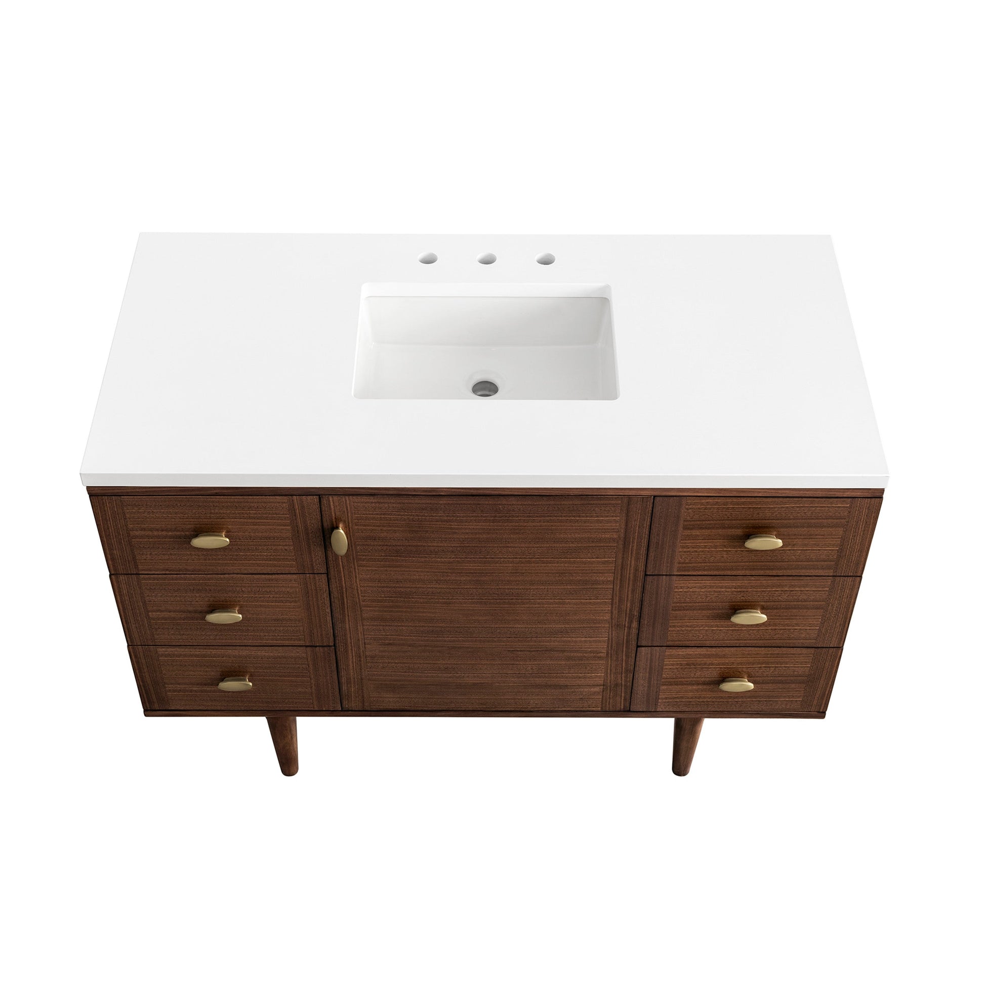 Mid-Century Walnut / White Zeus - 3 Faucet Holes