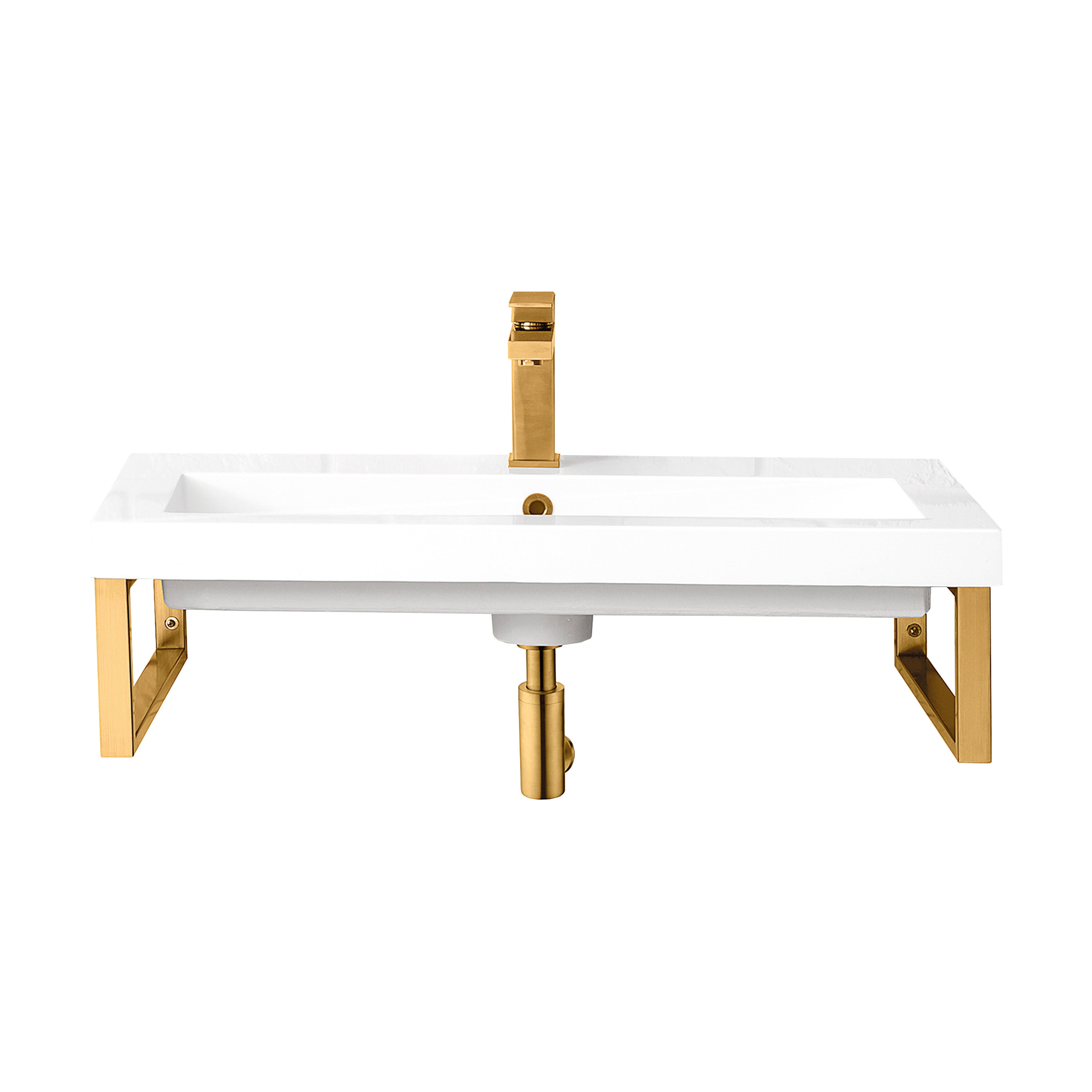Radiant Gold / 31.5" White Glossy Composite Stone Top
