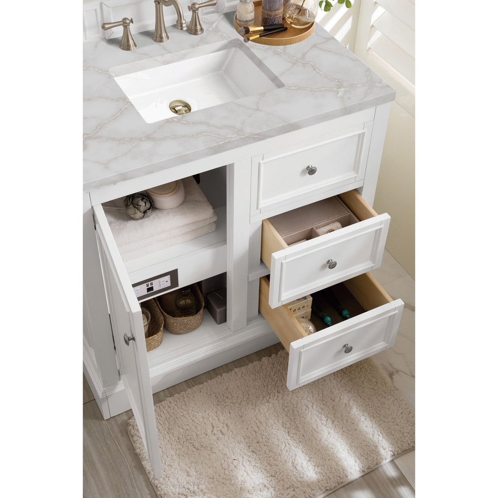 Bright White / Victorian Silver - 3 Faucet Holes