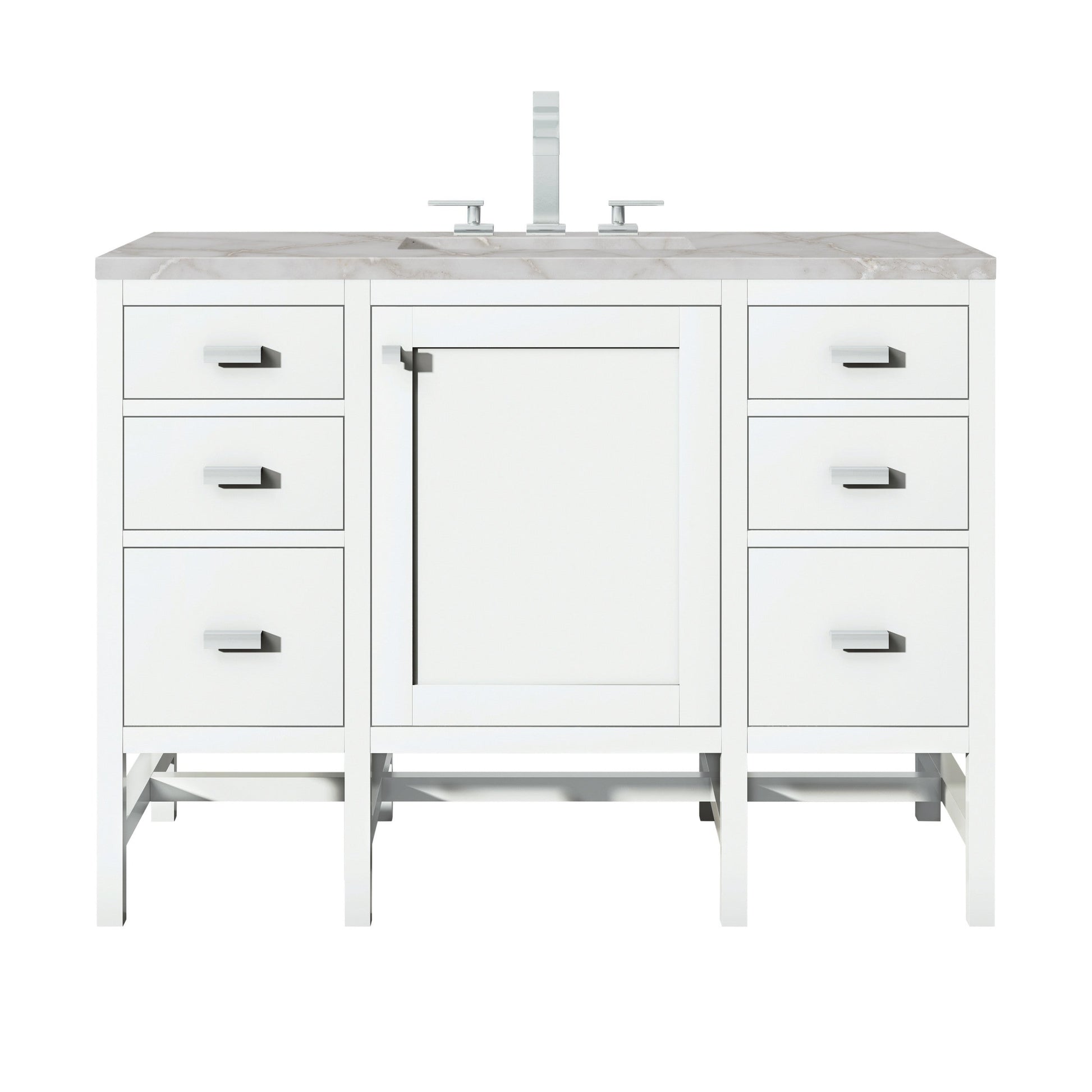 Glossy White / Victorian Silver - 3 Faucet Holes