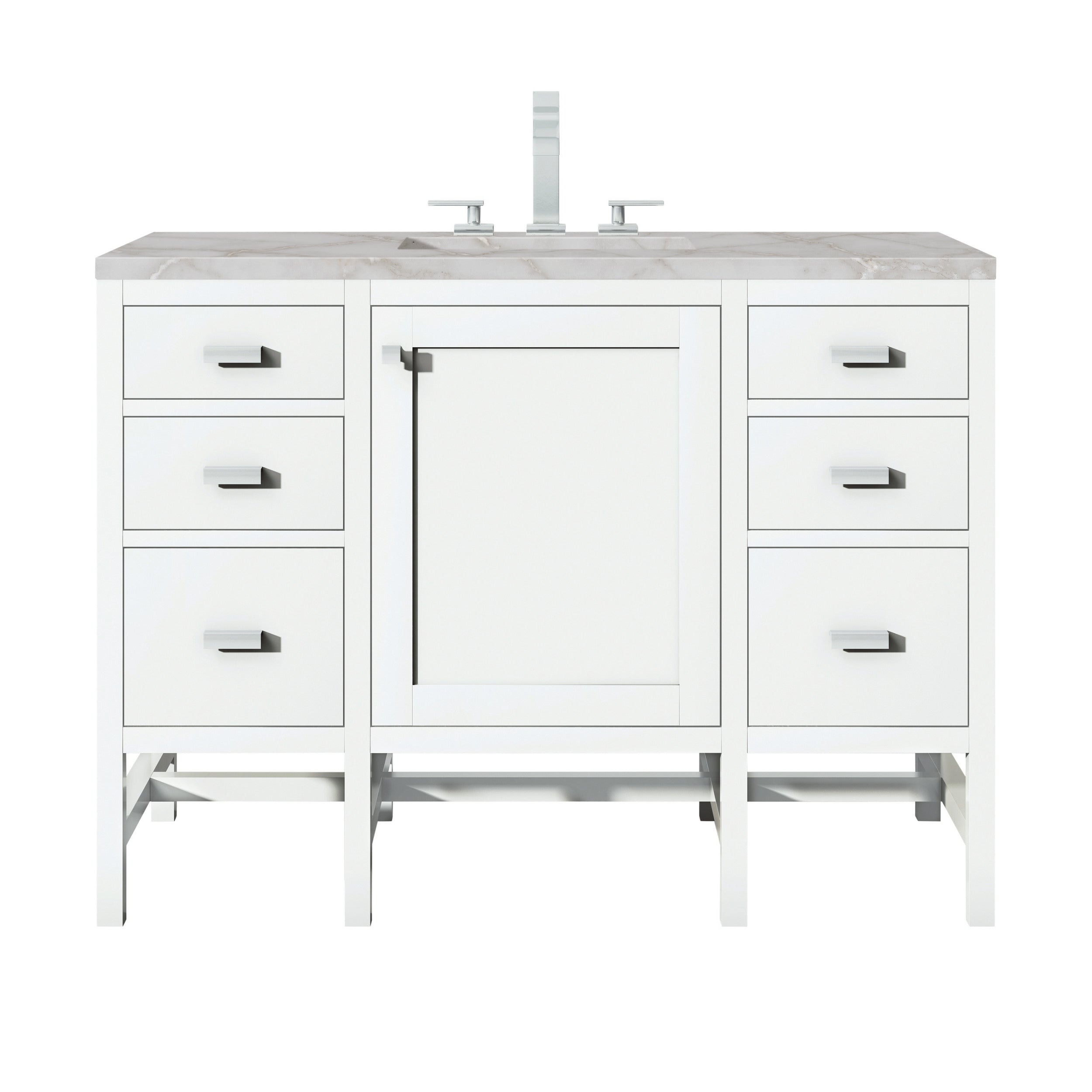 Glossy White / Victorian Silver - 3 Faucet Holes