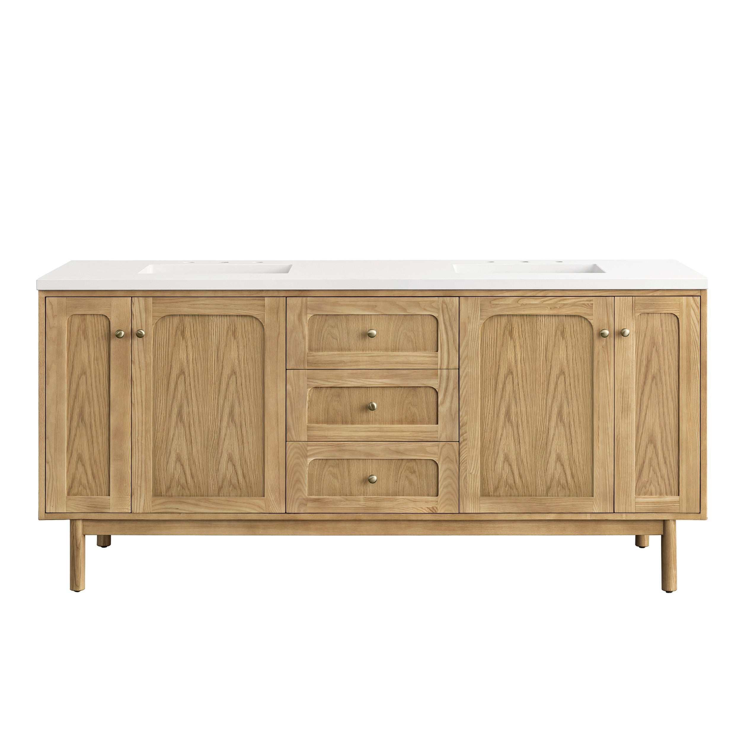 Light Natural Oak / White Zeus - 3 Faucet Holes