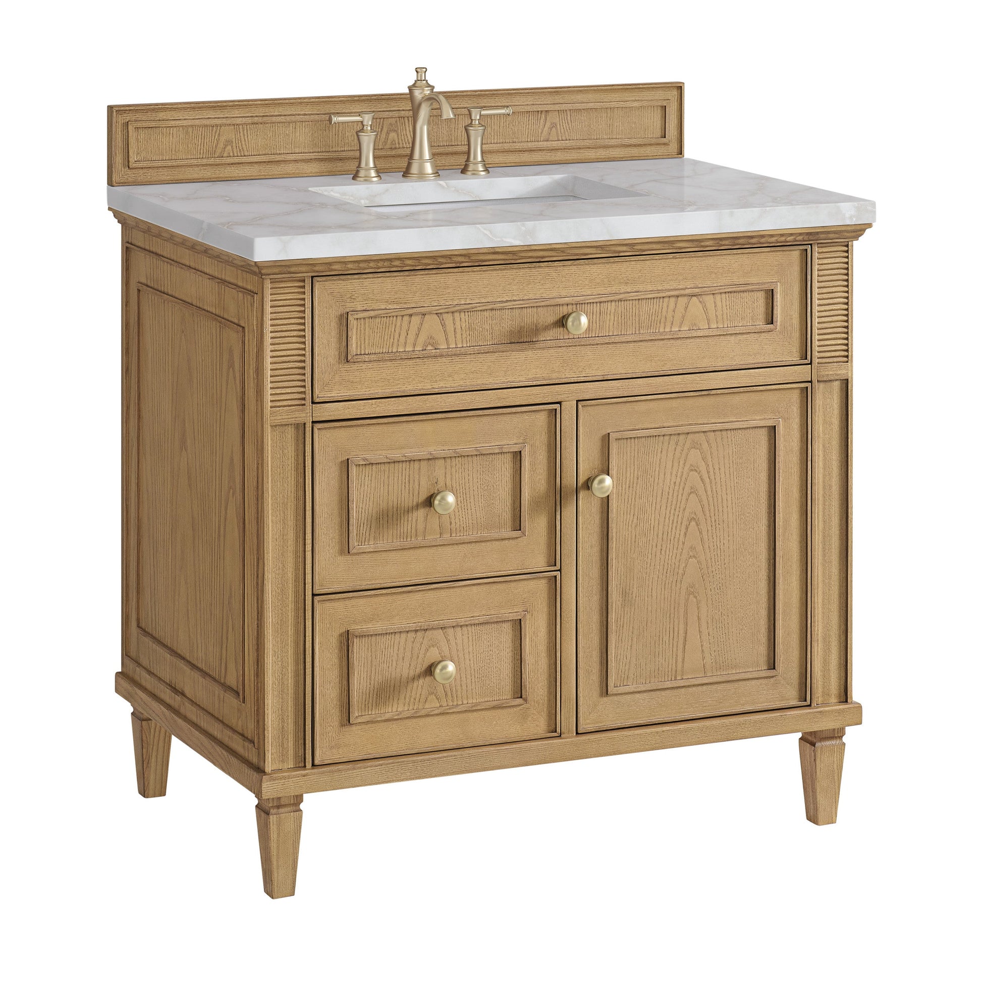 Light Natural Oak / Victorian Silver - 3 Faucet Holes