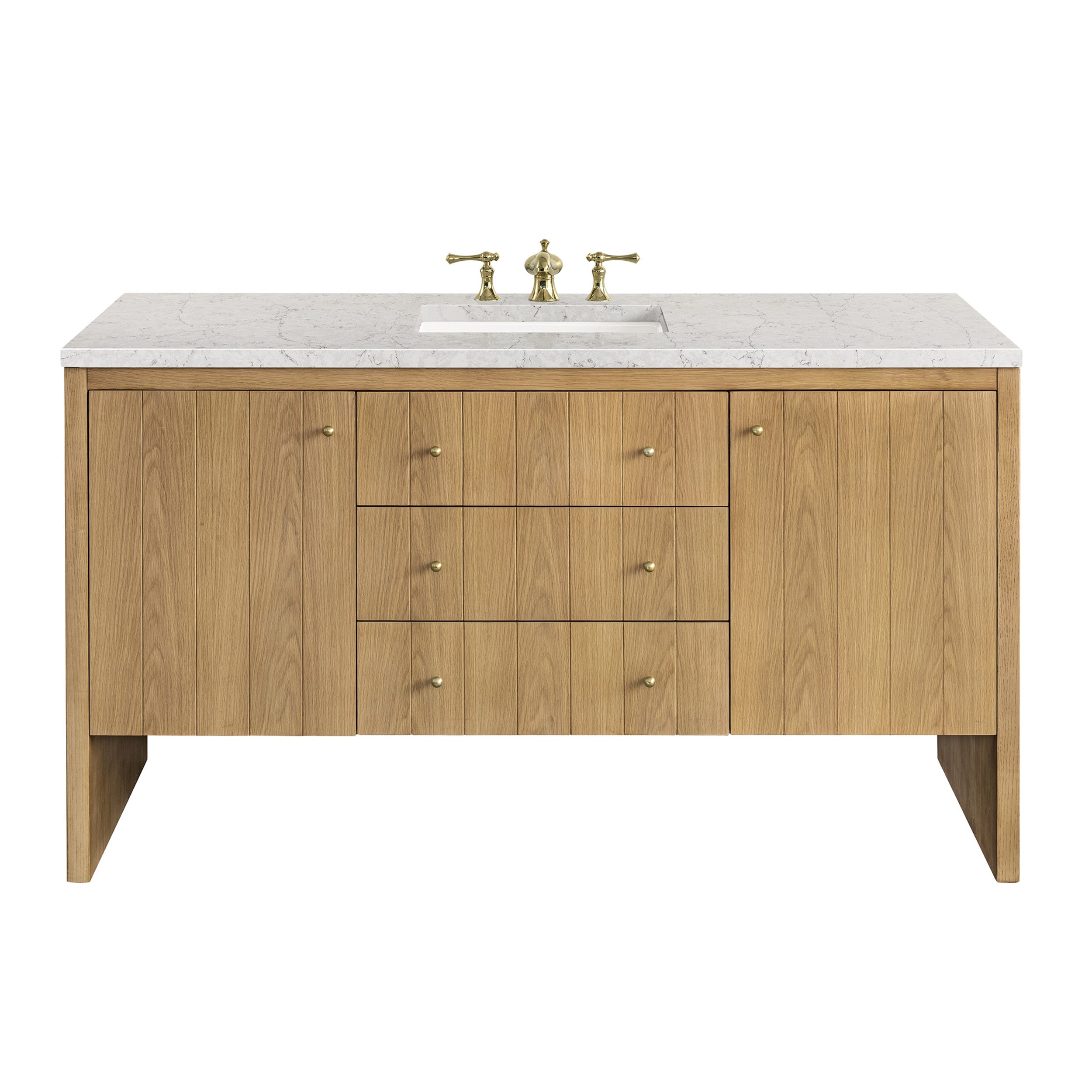 Light Natural Oak / Eternal Jasmine Pearl - 3 Faucet Holes