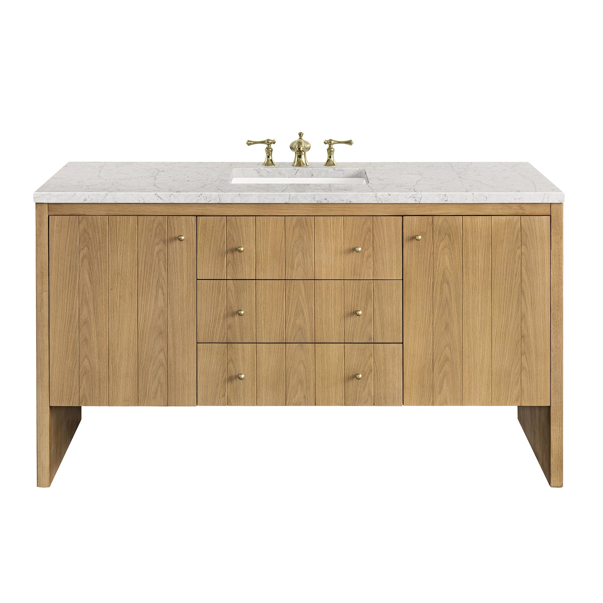 Light Natural Oak / Eternal Jasmine Pearl - 3 Faucet Holes