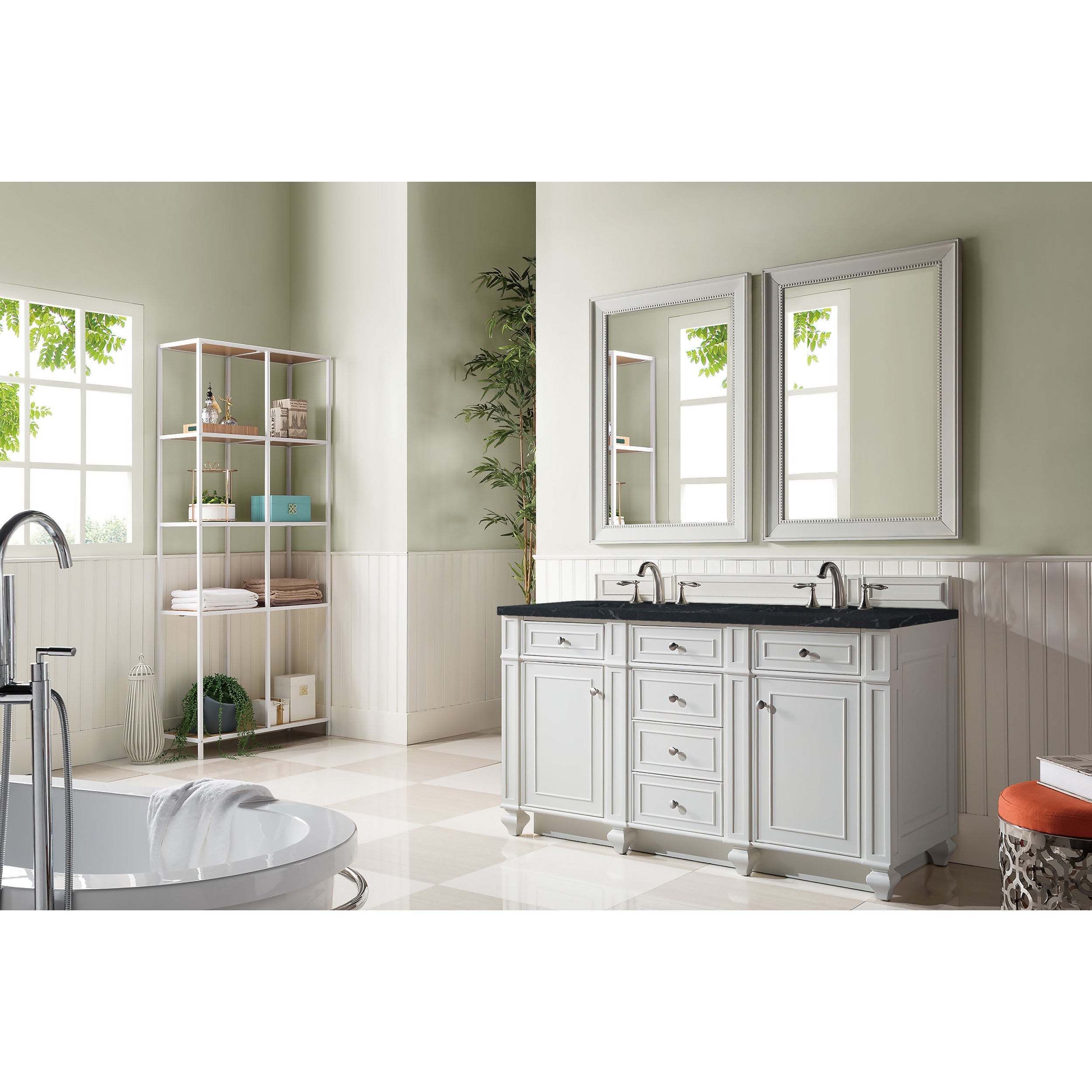 Bright White / Charcoal Soapstone - 3 Faucet Holes