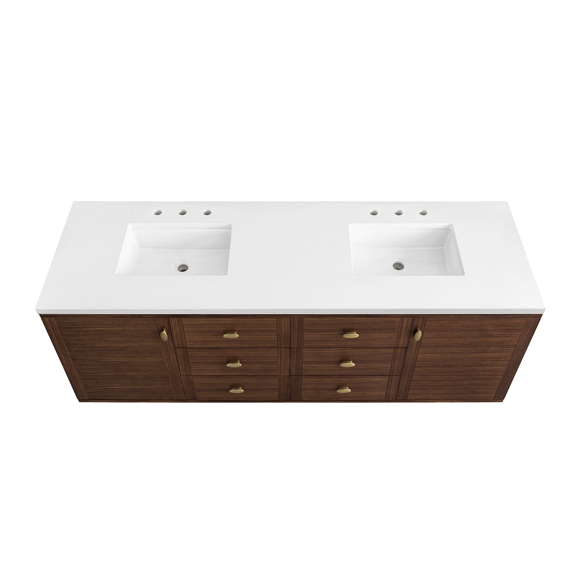 Mid-Century Walnut / White Zeus - 3 Faucet Holes