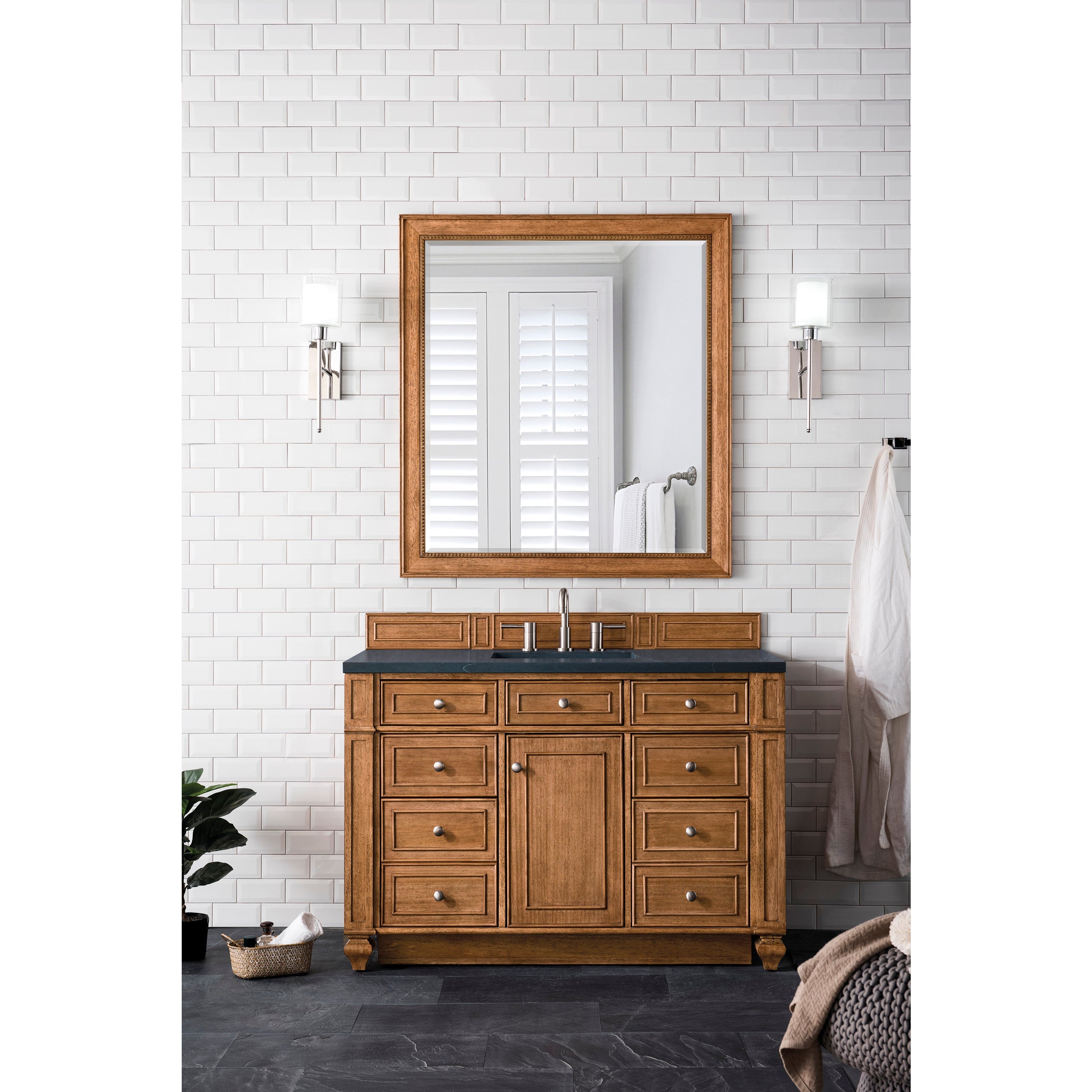 Saddle Brown / Charcoal Soapstone - 3 Faucet Holes