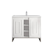 Glossy White / White Glossy / Brushed Nickel - 1 Faucet Hole