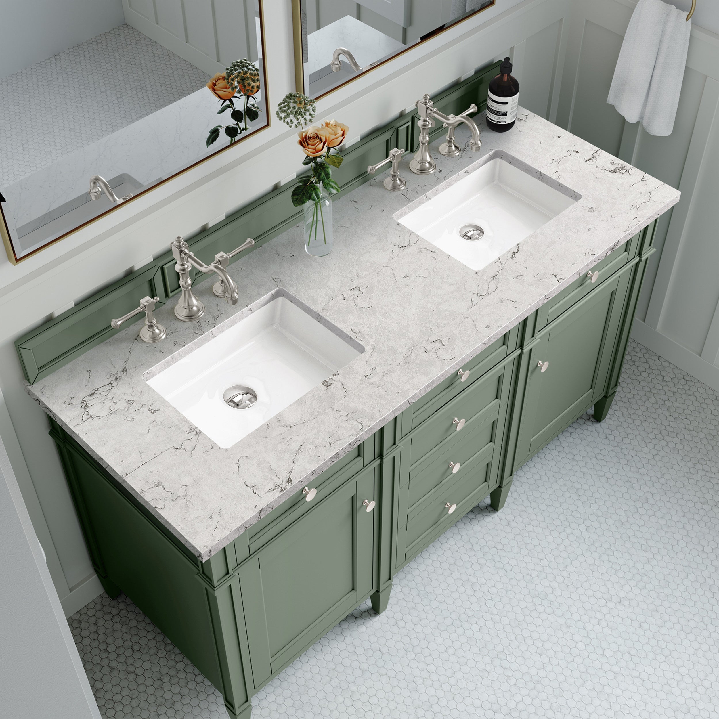 Smokey Celadon / Eternal Jasmine Pearl - 3 Faucet Holes