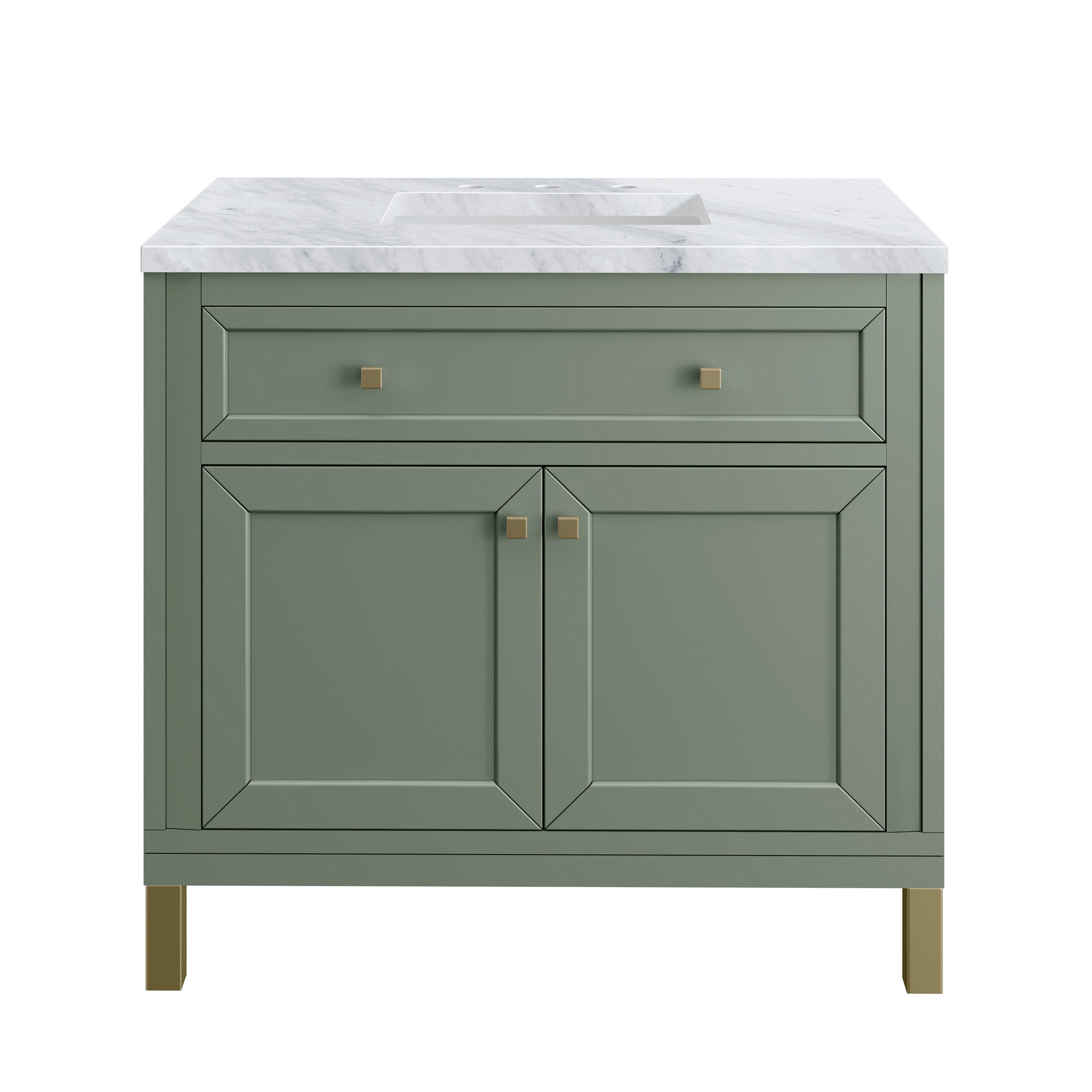 Smokey Celadon / Carrara White - 3 Faucet Holes