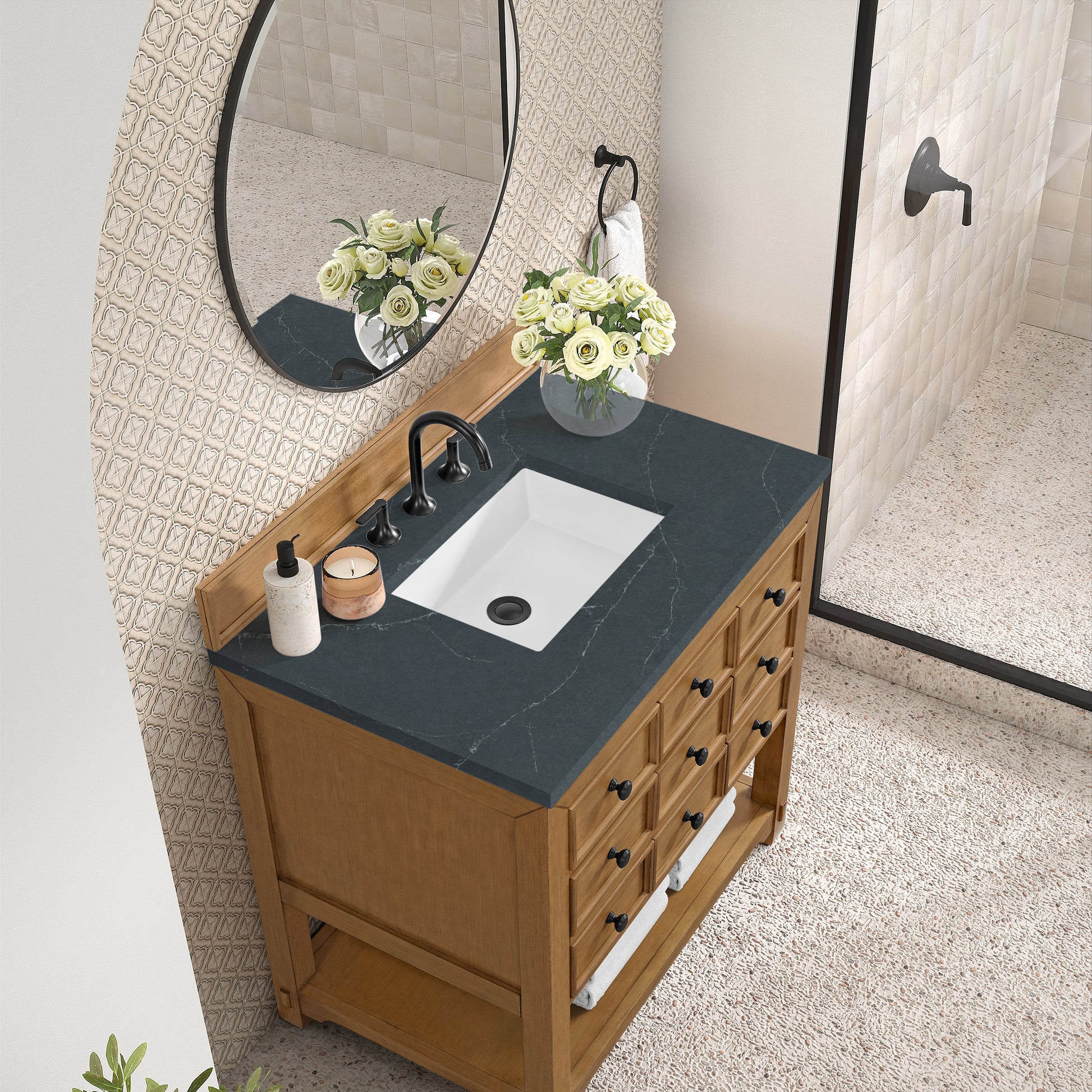 Amber Birch / Charcoal Soapstone - 3 Faucet Holes